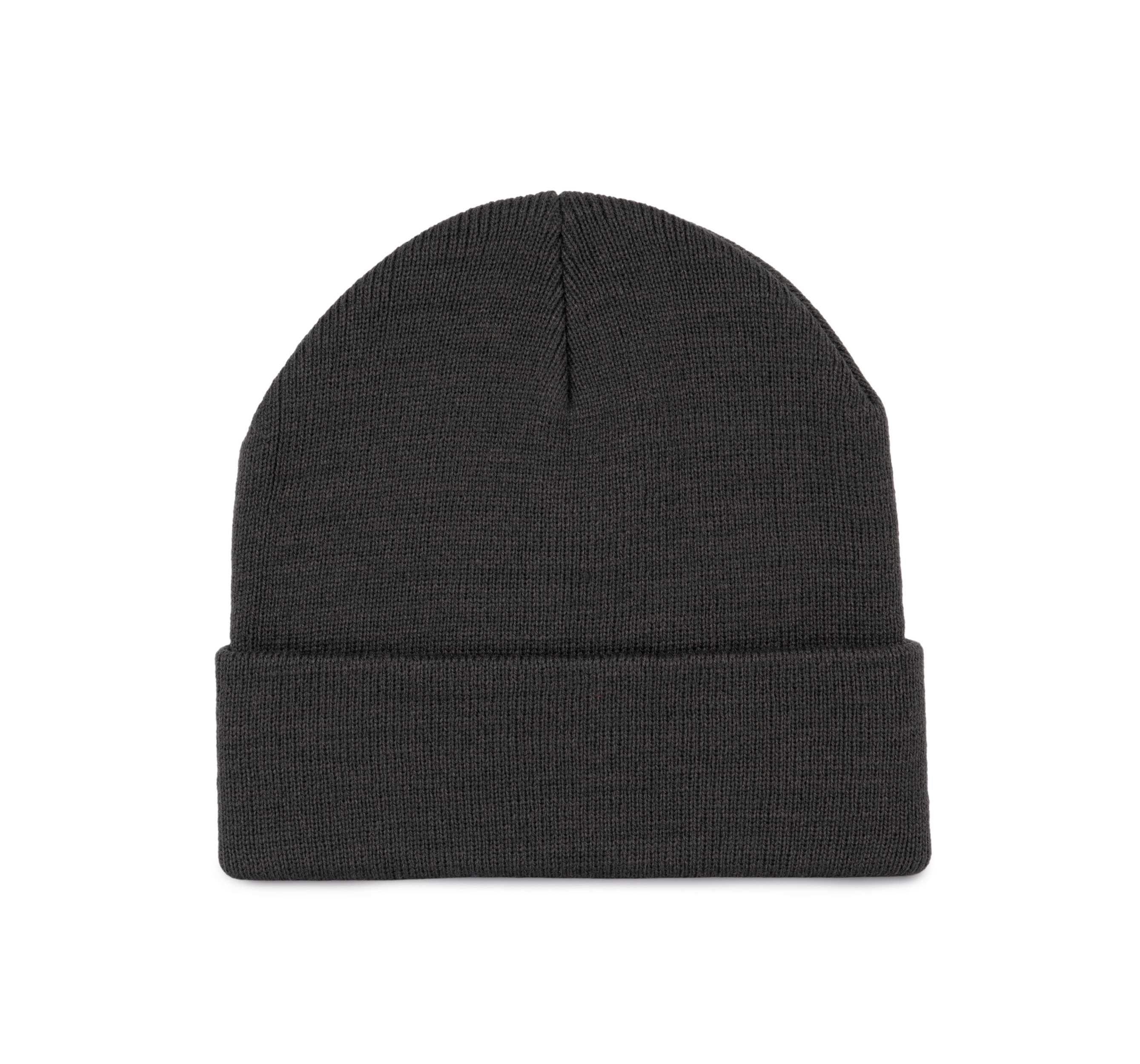 Gorro punto reciclado con dobladillo Dark Grey
