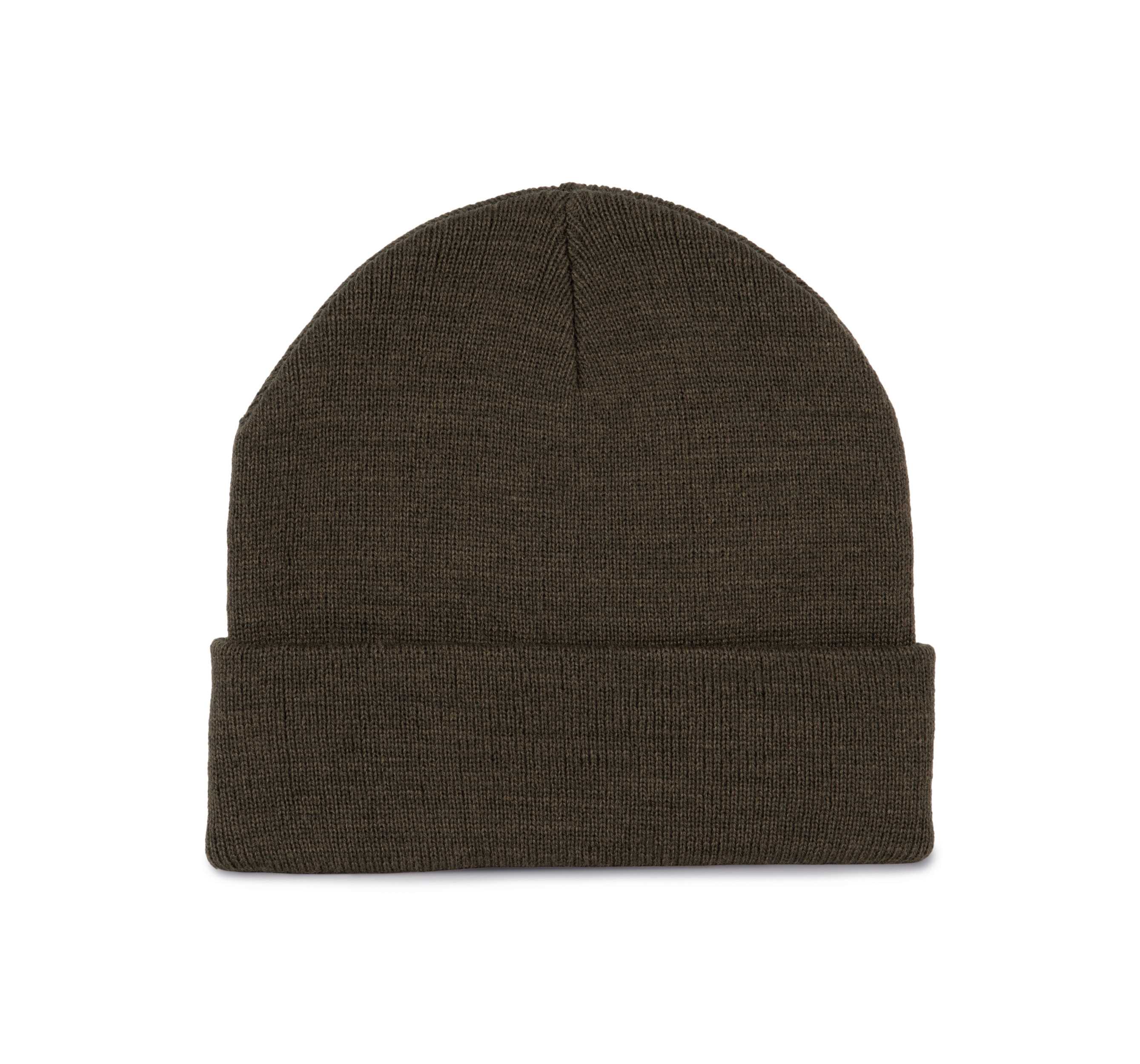 Gorro punto reciclado con dobladillo Dark Khaki