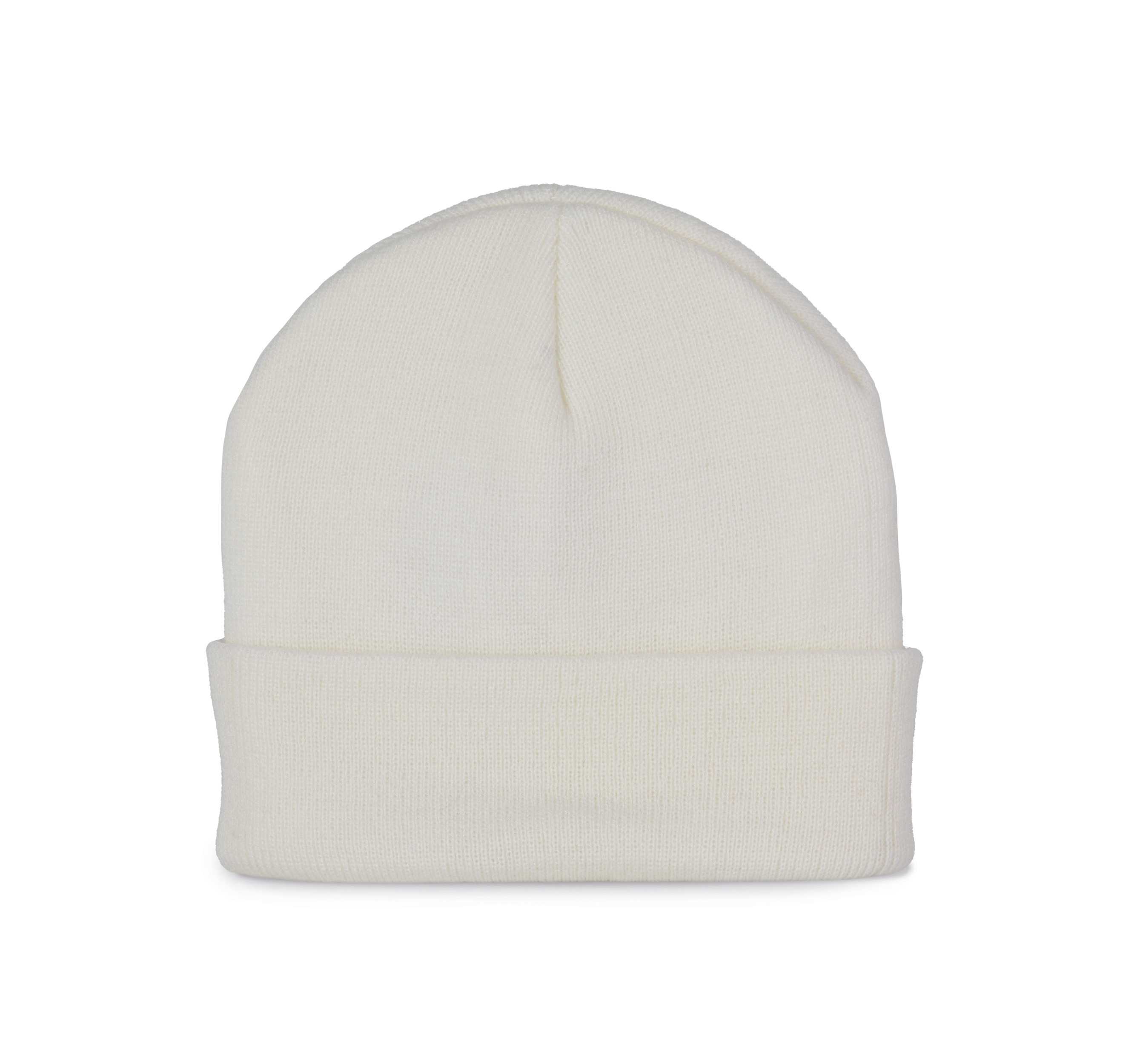 Gorro punto reciclado con dobladillo White