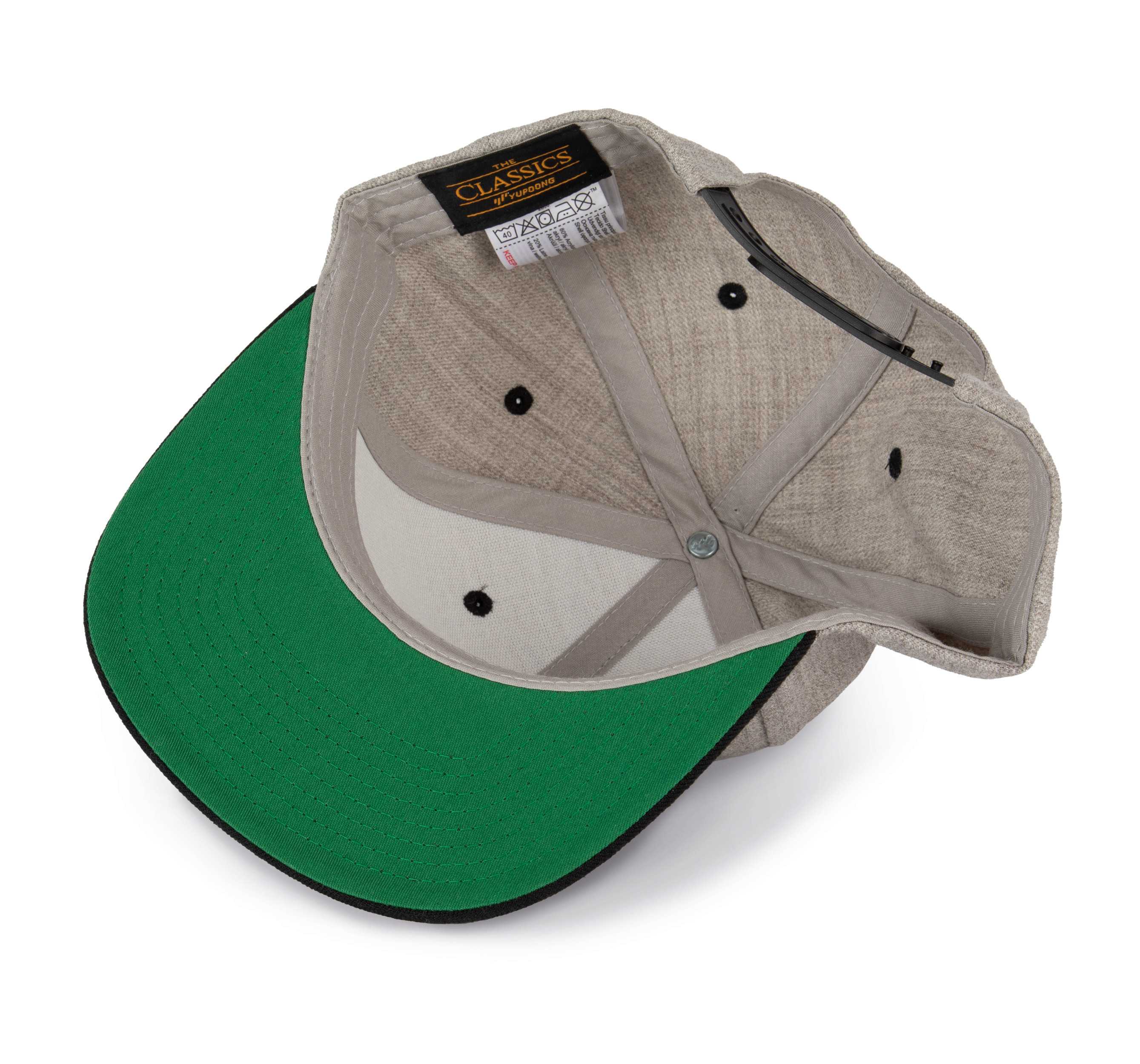 Gorra visera plana - 6 paneles Heather Grey / Black