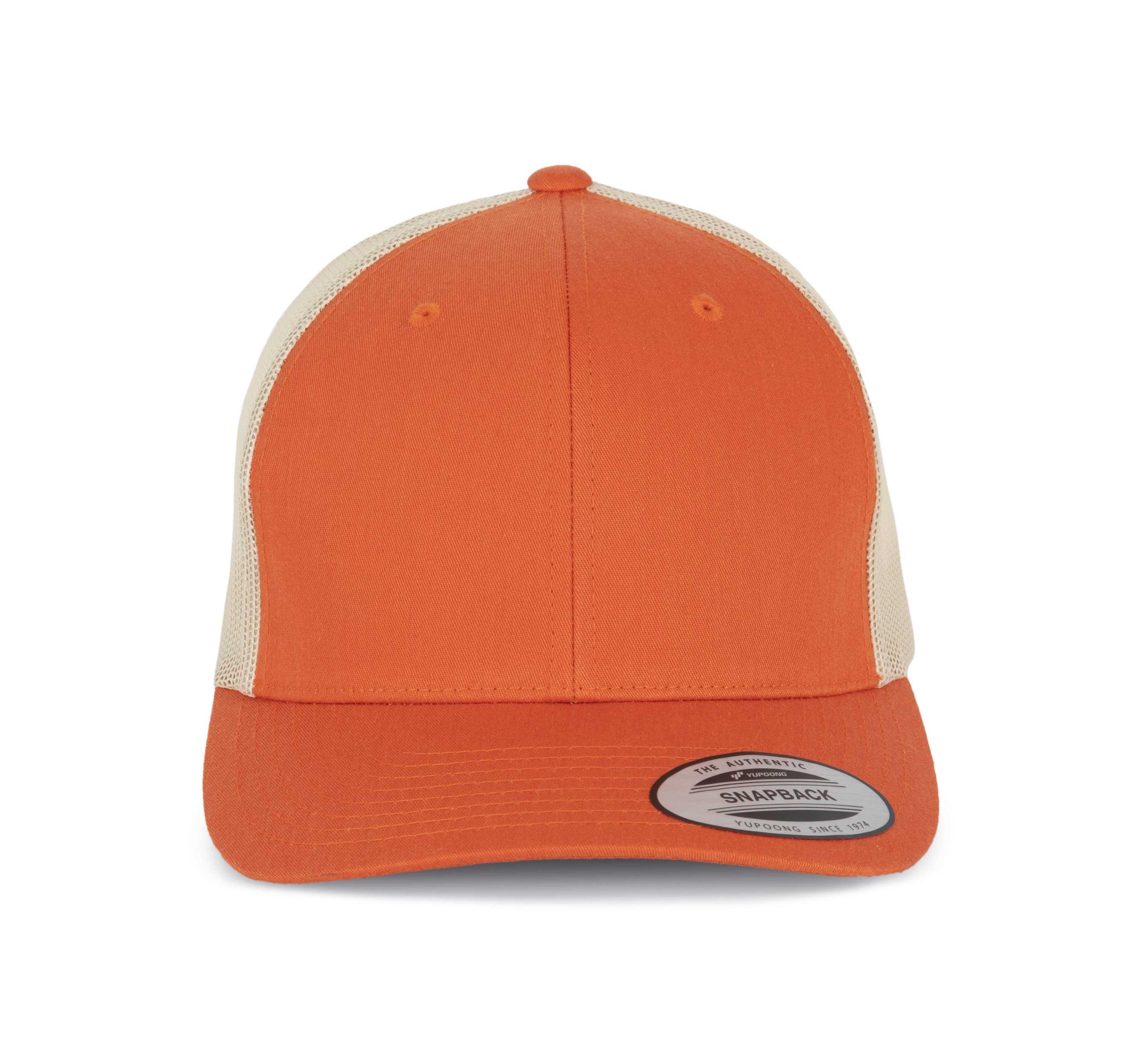Gorra Trucker modelo retro - 6 paneles Rustic Orange / Beige
