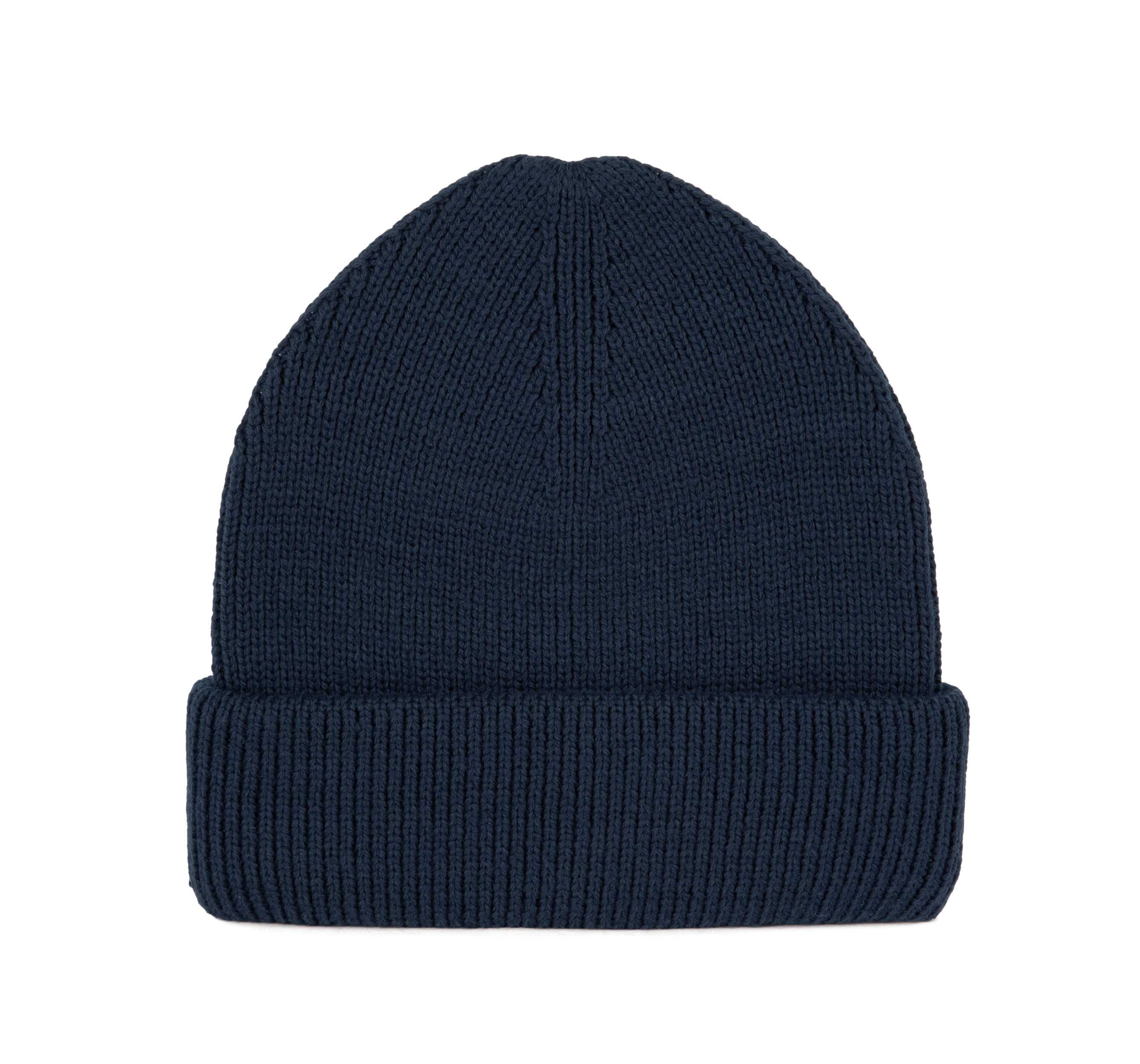 Gorro de punto canalé con doble dobladillo Twilight Blue
