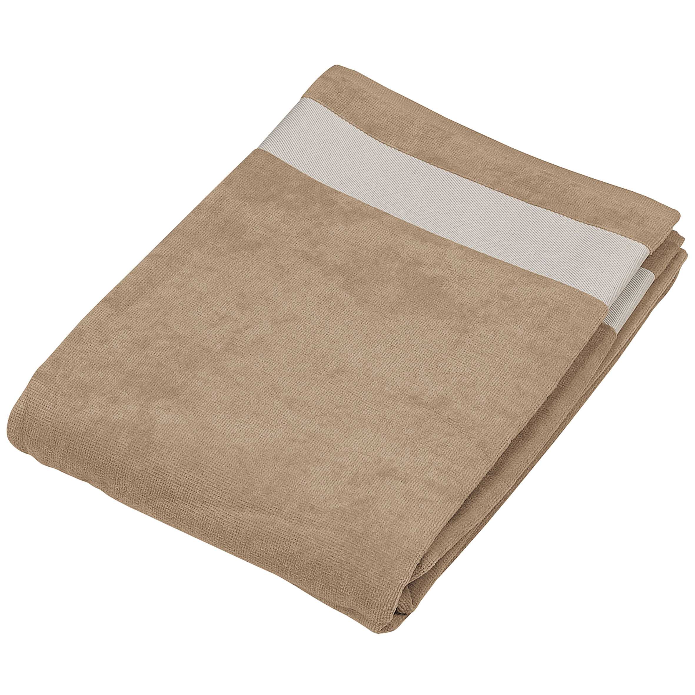 Toalla de playa de terciopelo Beige / White