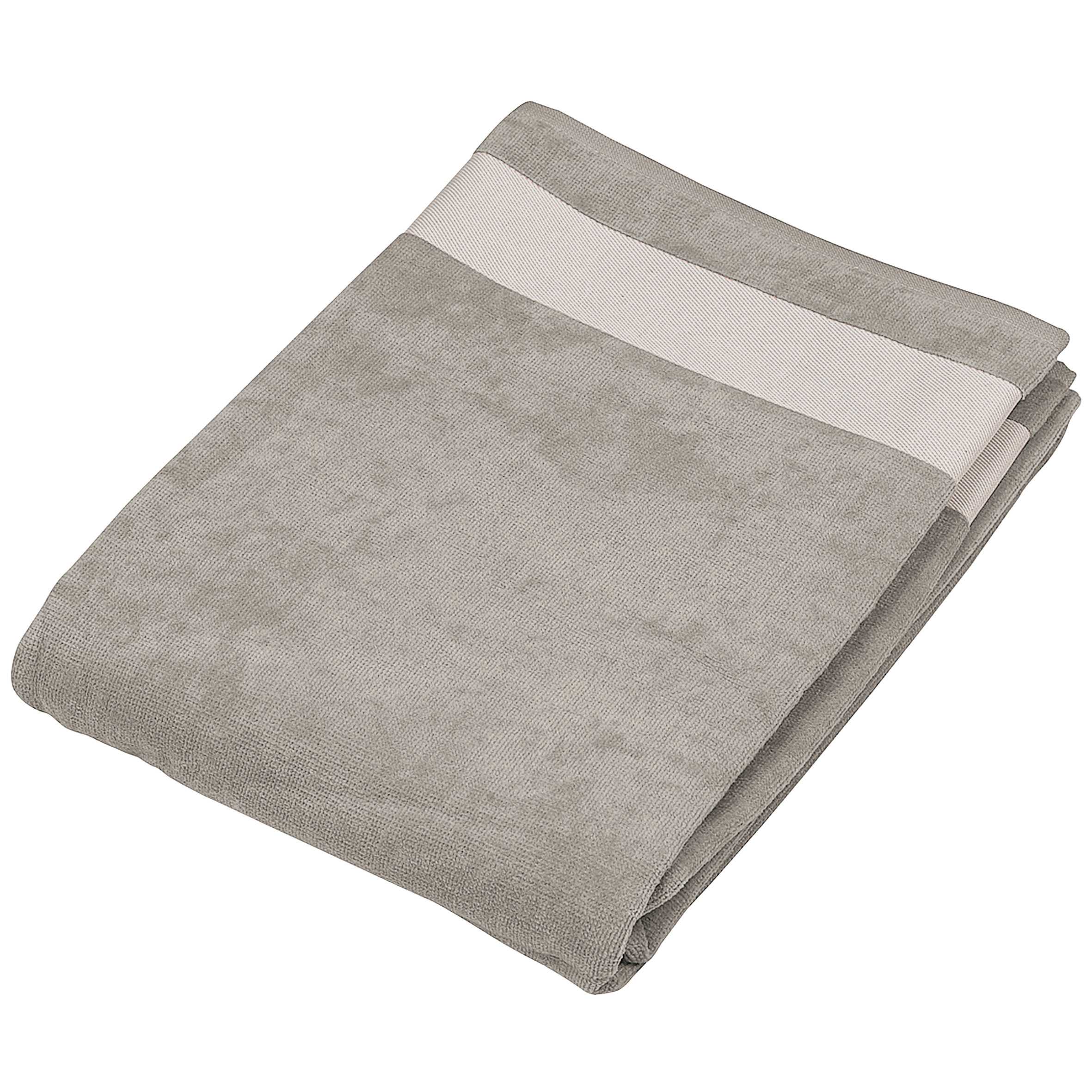 Toalla de playa de terciopelo Light Grey / White