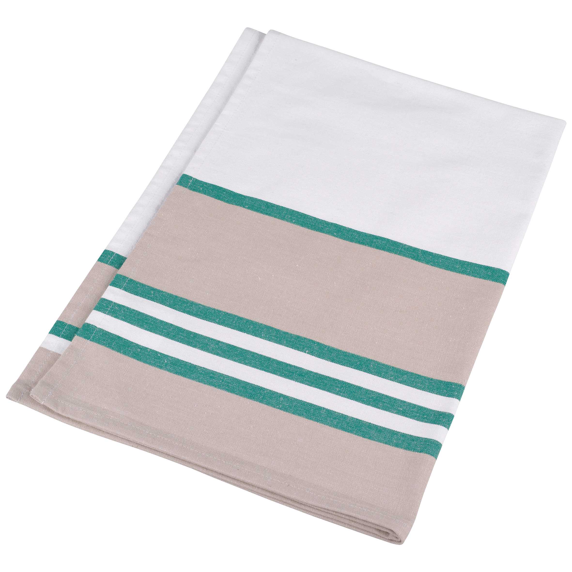 Paño de cocina a rayas White / Kelly Green