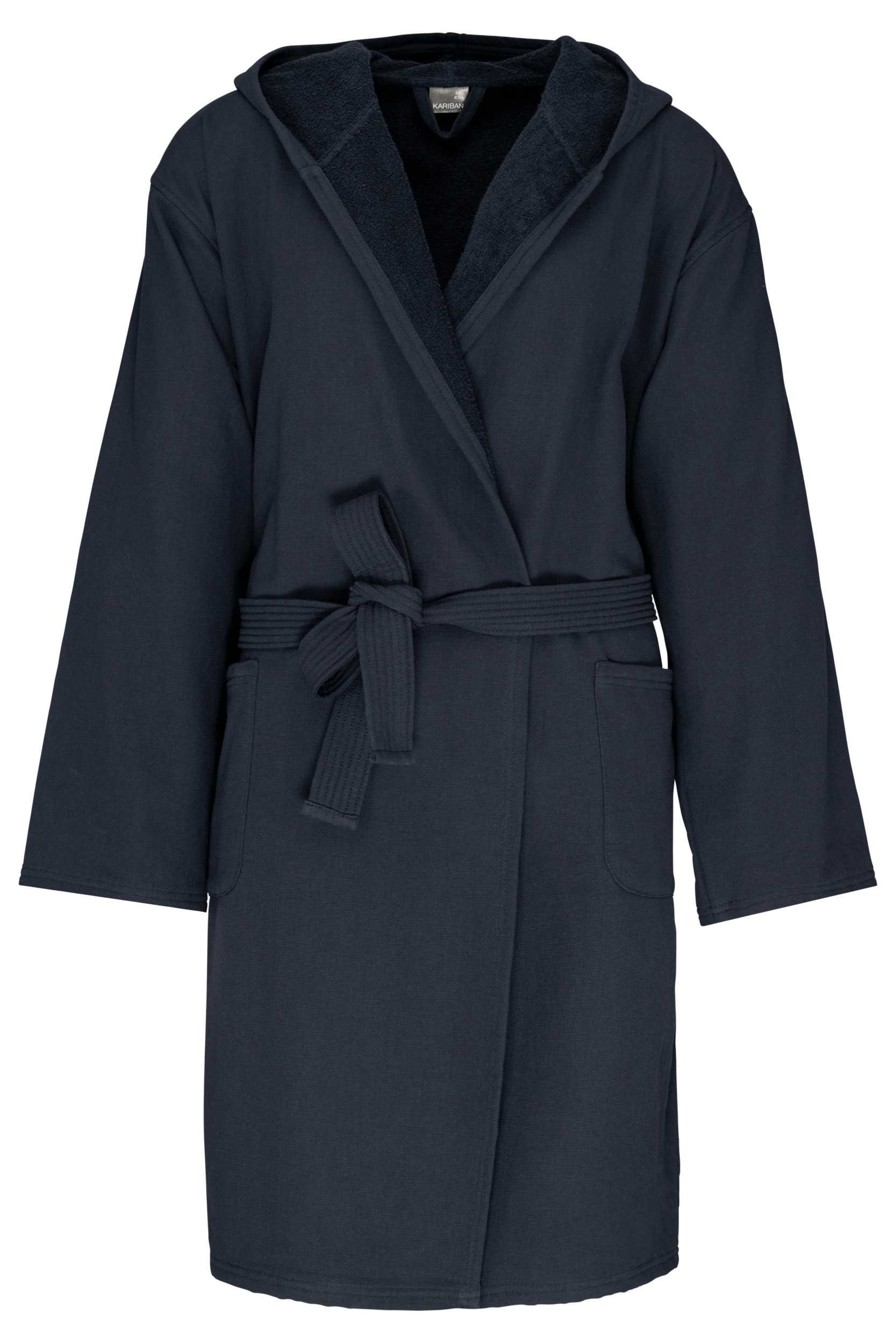 Albornoz con capucha algodón orgánico Navy