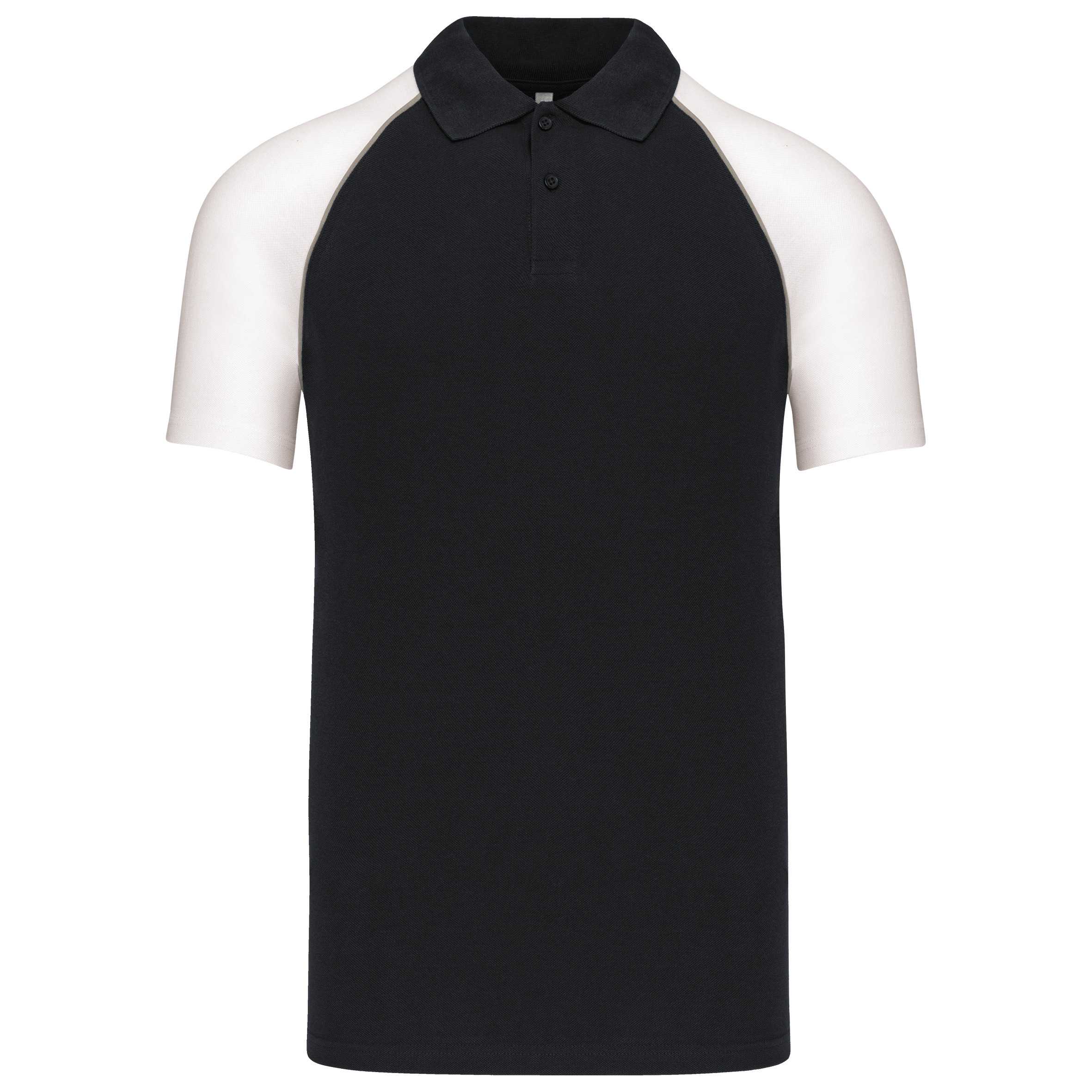 Polo baseball manga corta Black / White