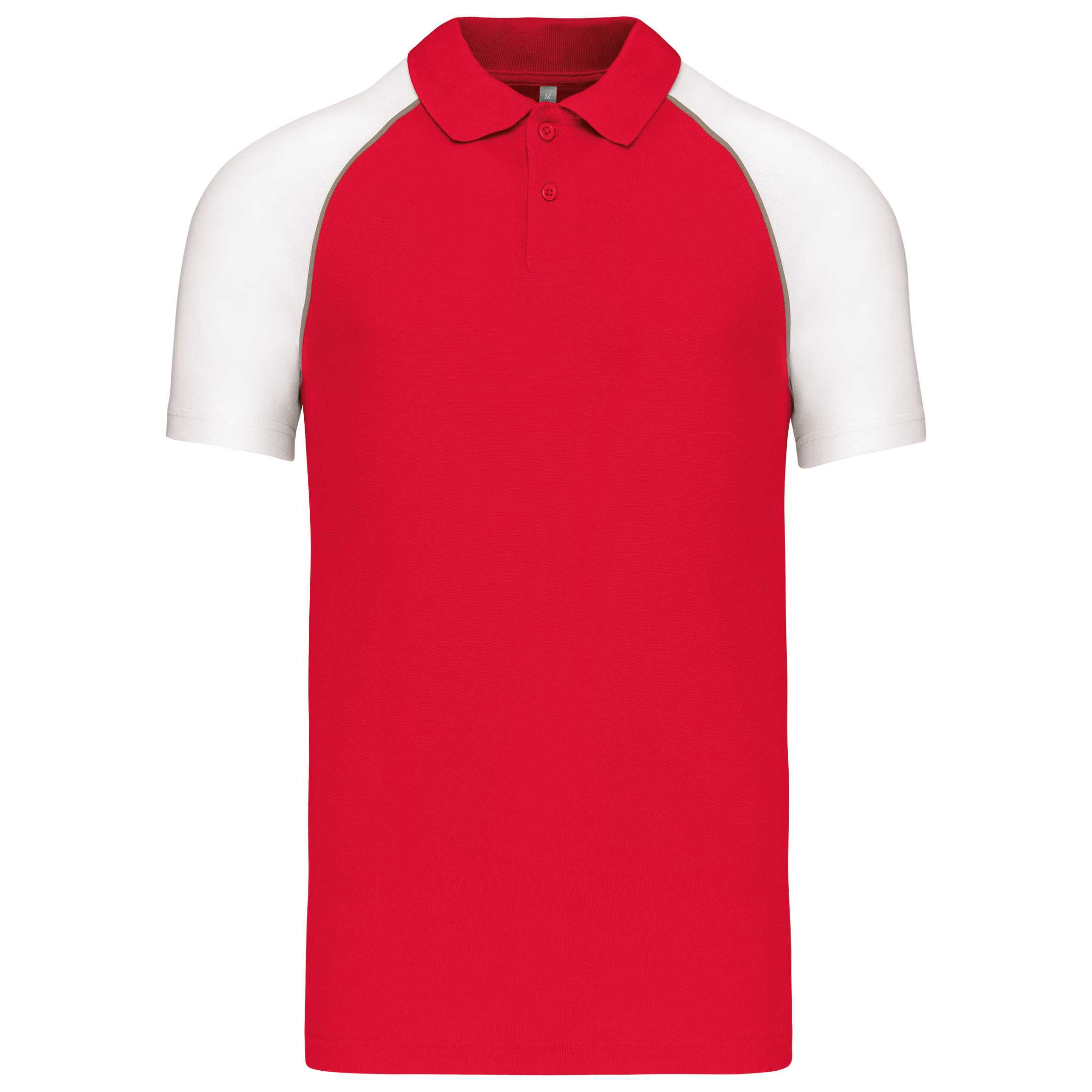 Polo baseball manga corta Red / White