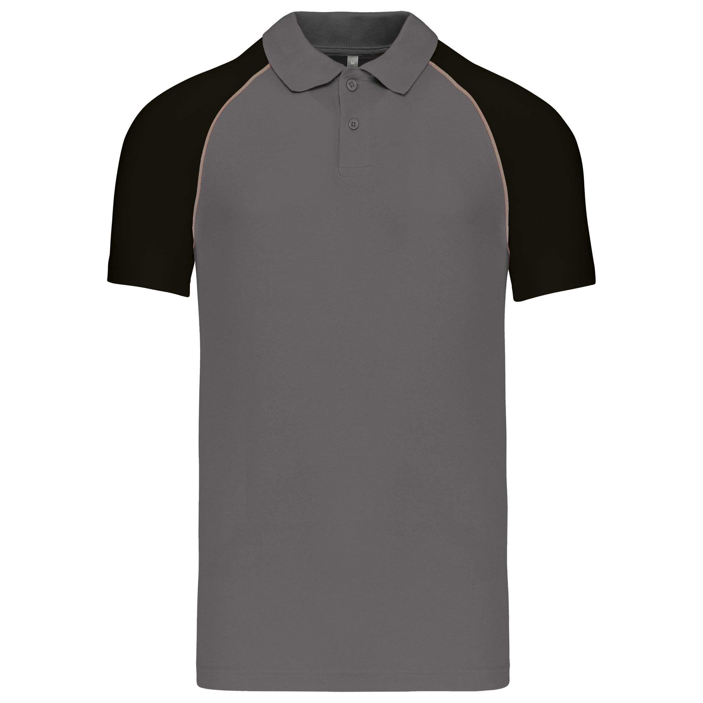 Polo baseball manga corta Slate Grey / Black