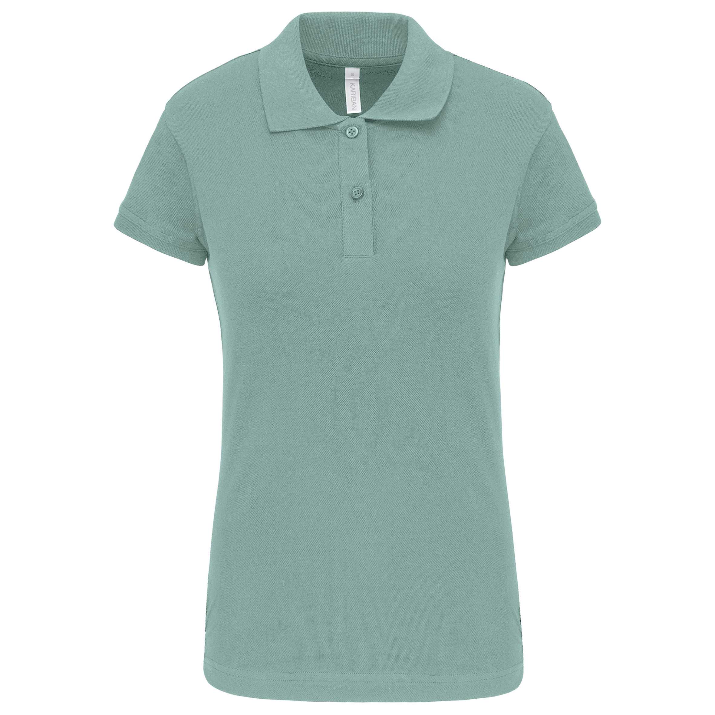 Polo de punto piqué manga corta mujer Sage