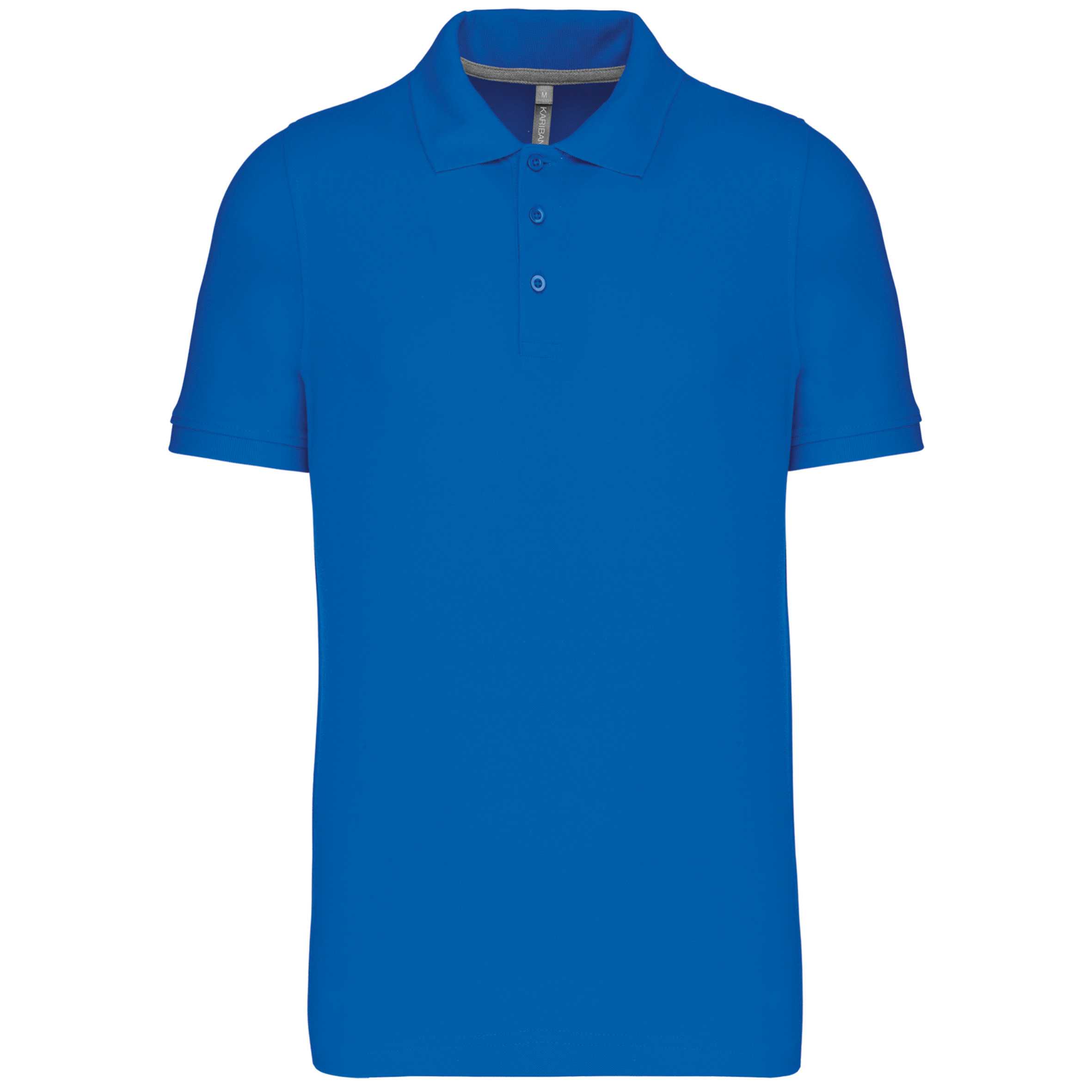 Polo de punto piqué manga corta hombre Light Royal Blue