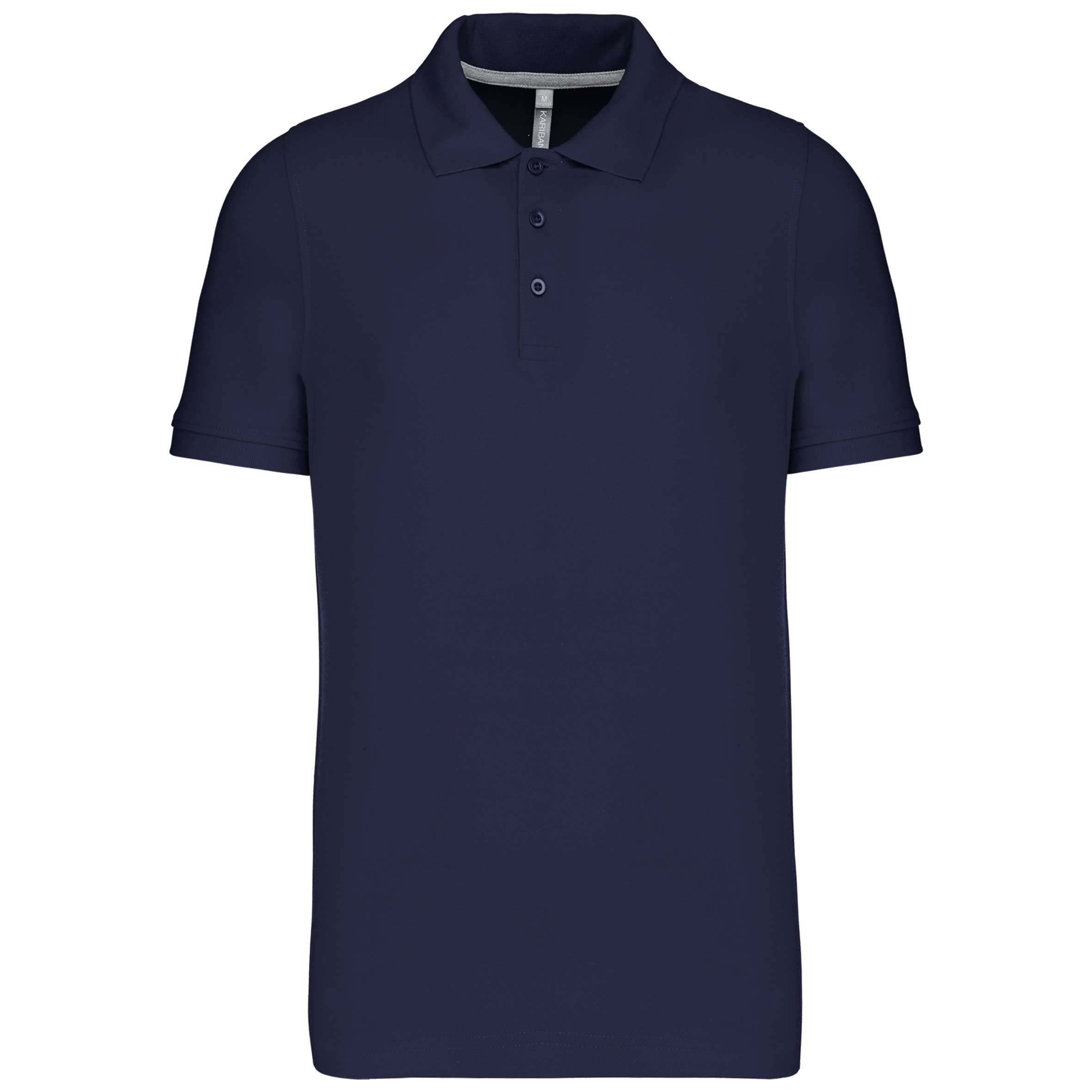 Polo de punto piqué manga corta hombre Navy