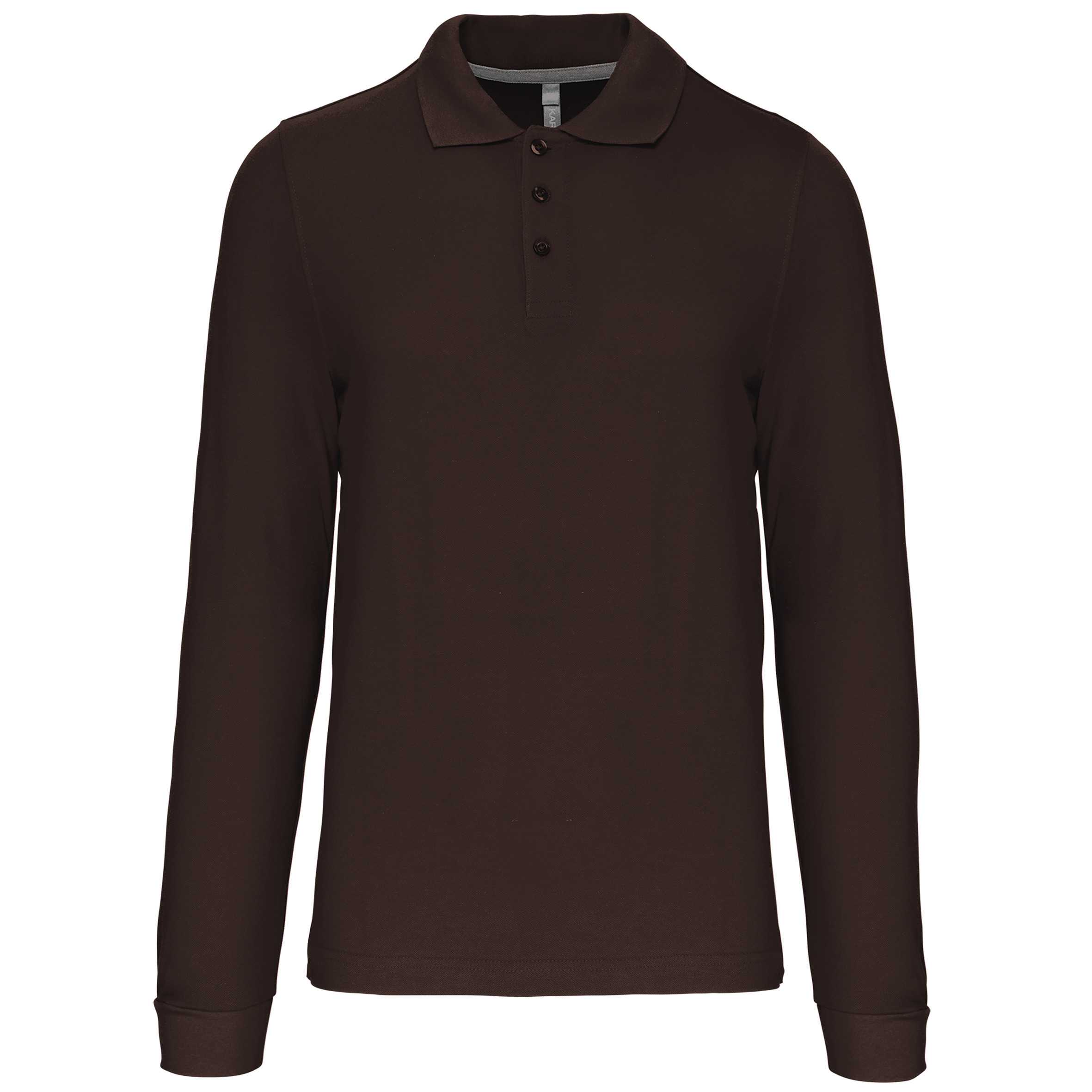Polo manga larga hombre Chocolate