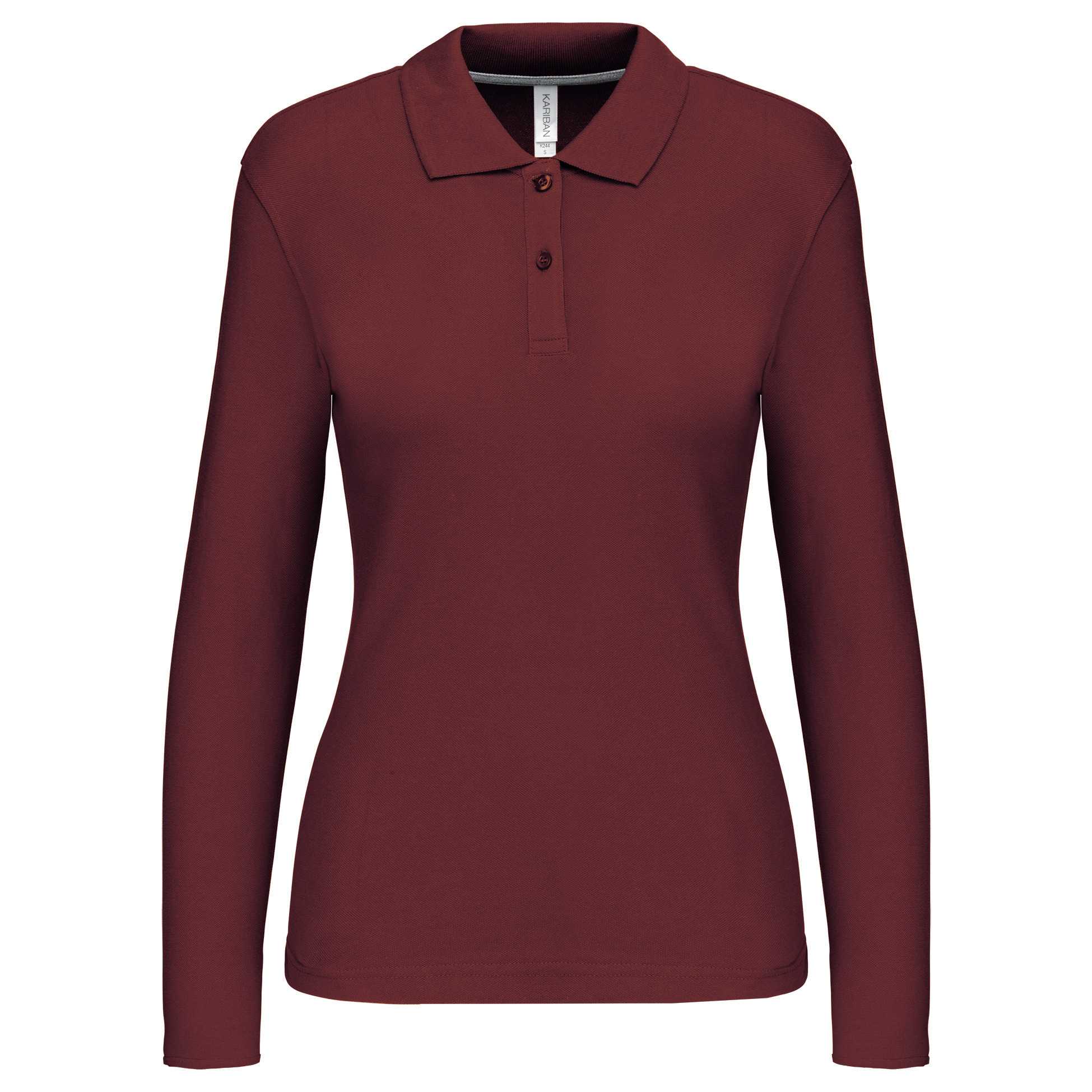 Polo manga mujer Wine