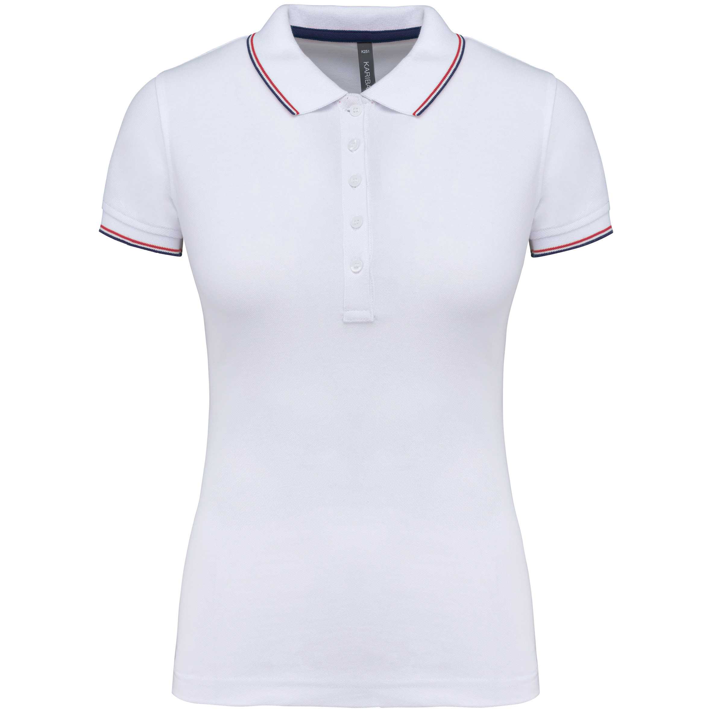 Polo de manga corta mujer White / Navy / Red