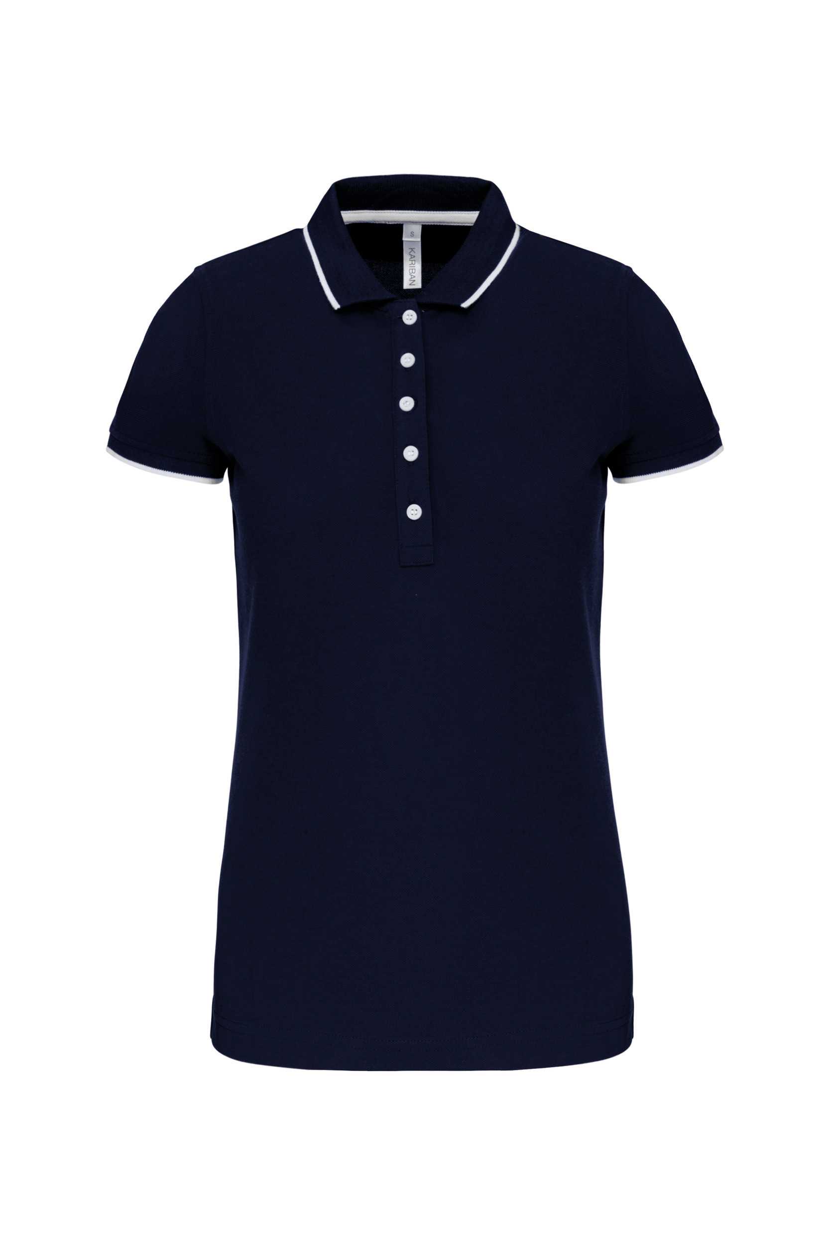 Polo piqué maga corta mujer Navy / White / Red