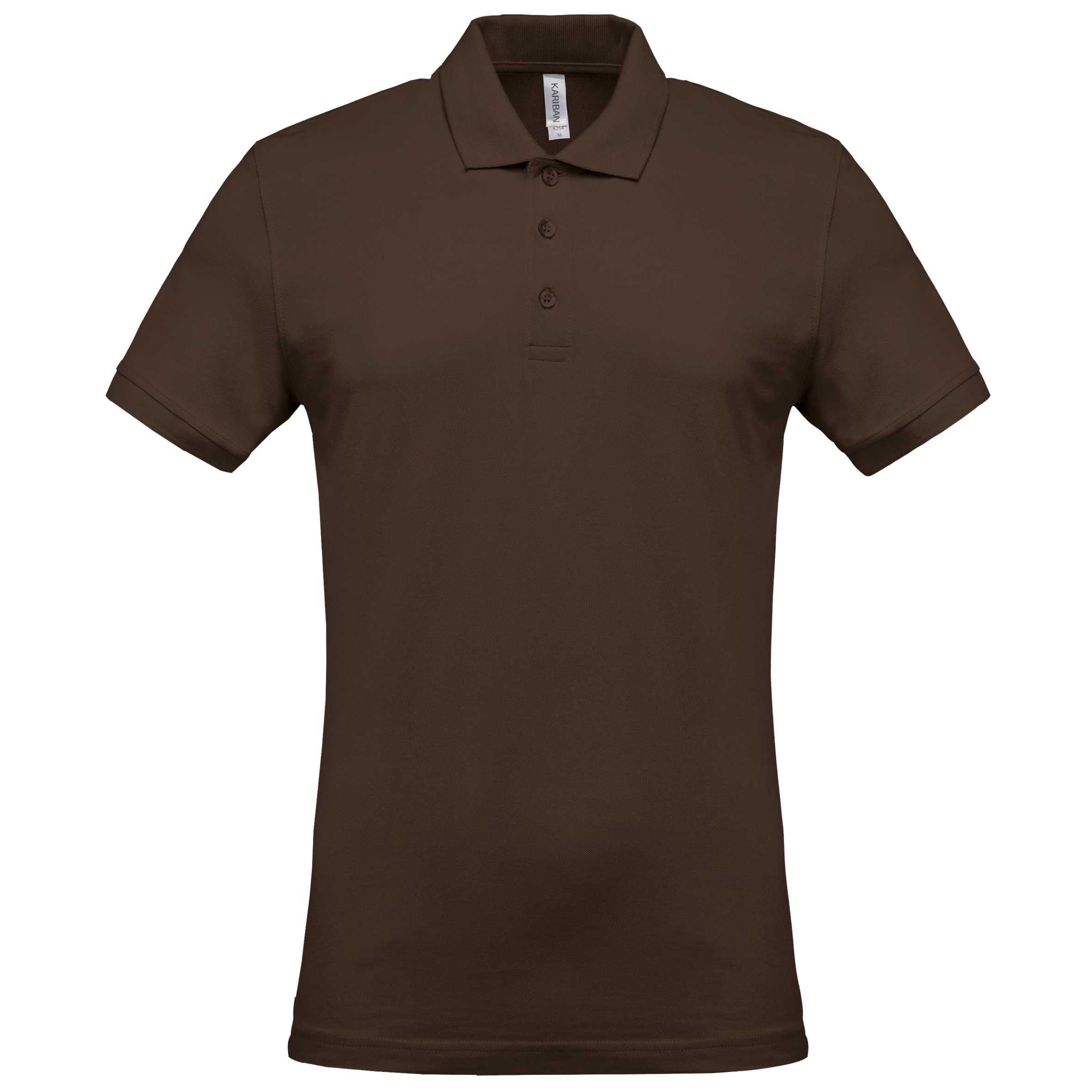 Polo piqué de manga corta hombre Chocolate