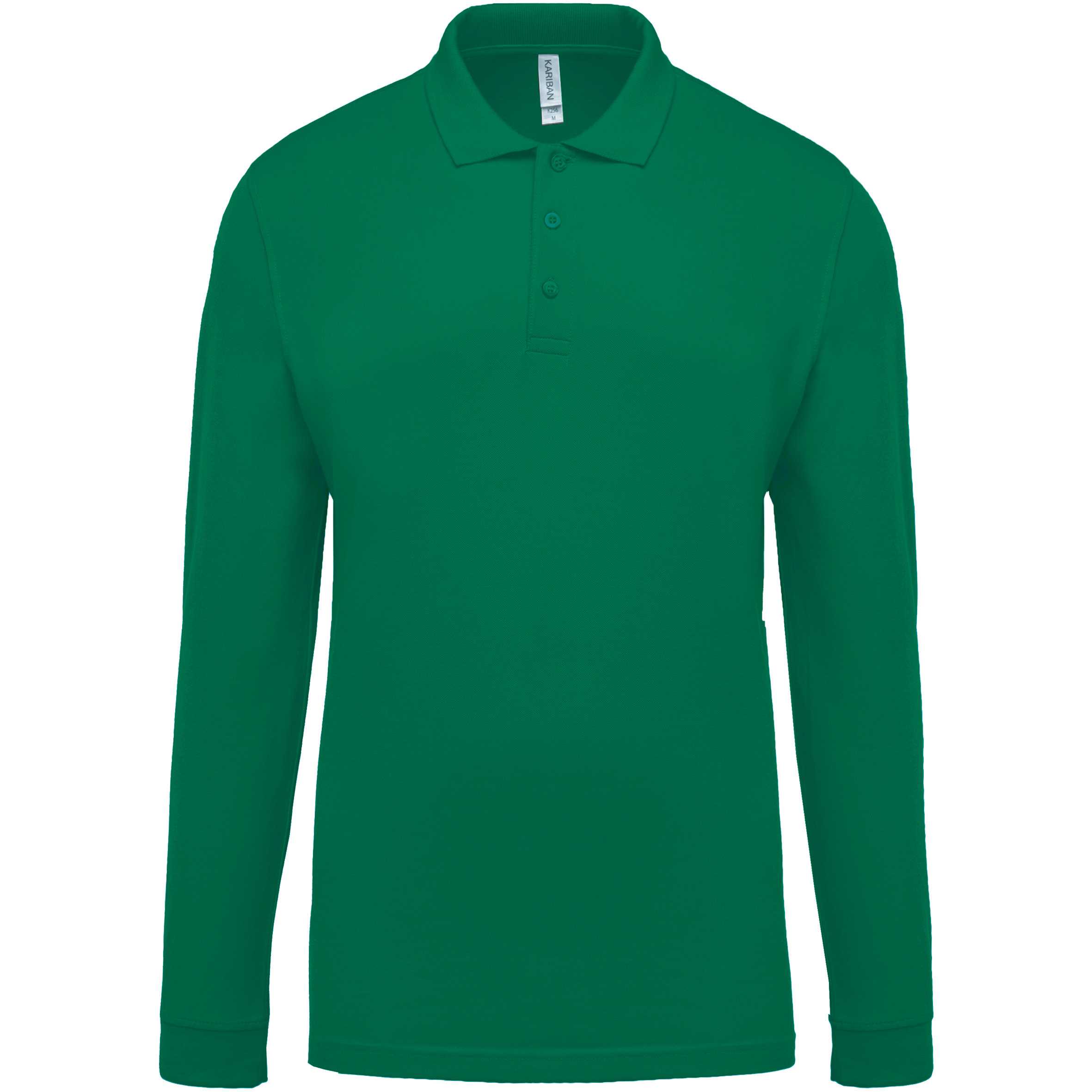 Polo piqué de manga larga de hombre Kelly Green