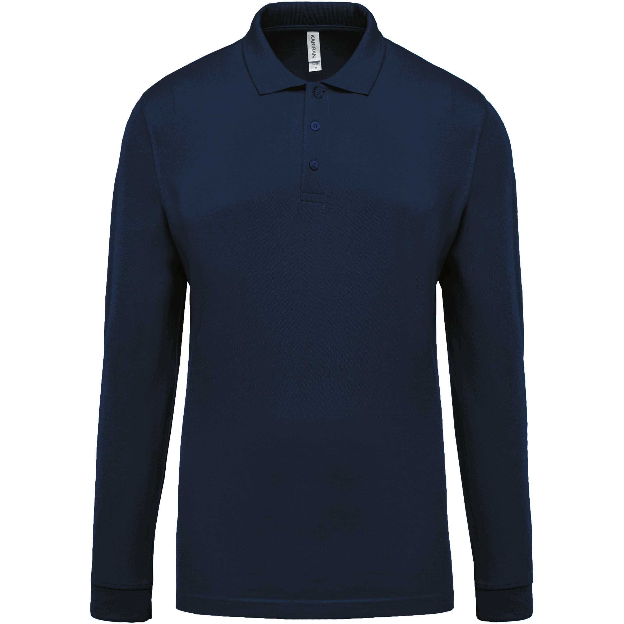 Polo piqué de manga larga de hombre Navy