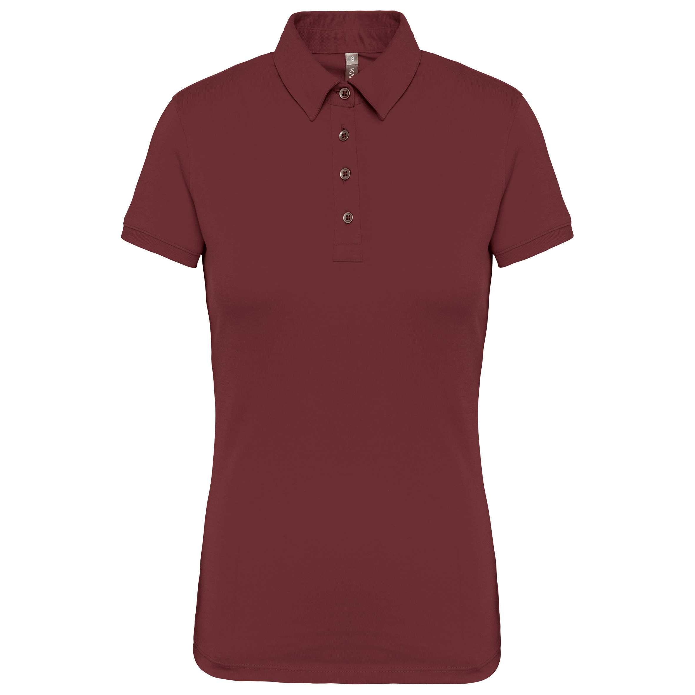 Polo jersey manga corta mujer Wine