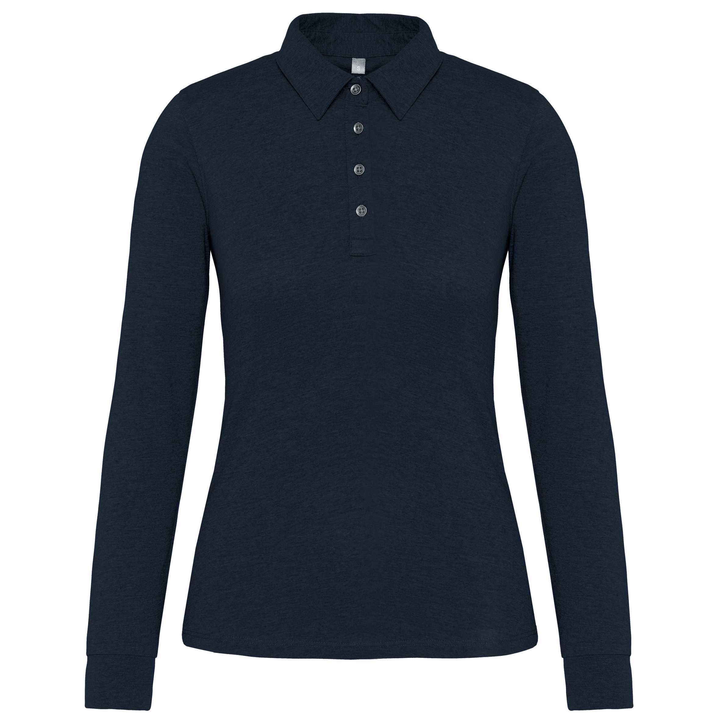 Polo jersey manga larga mujer Navy