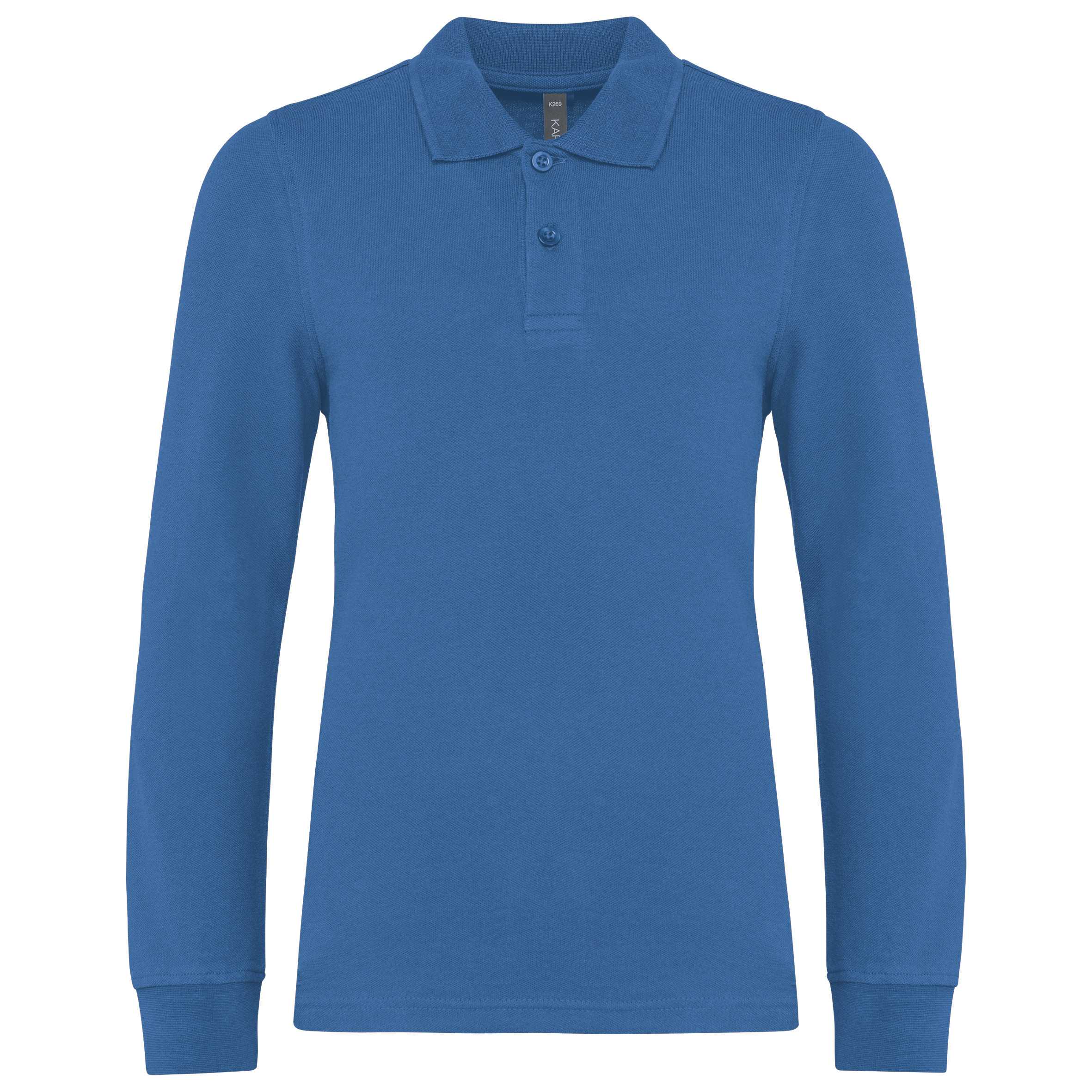 Polo manga larga infantil Light Royal Blue