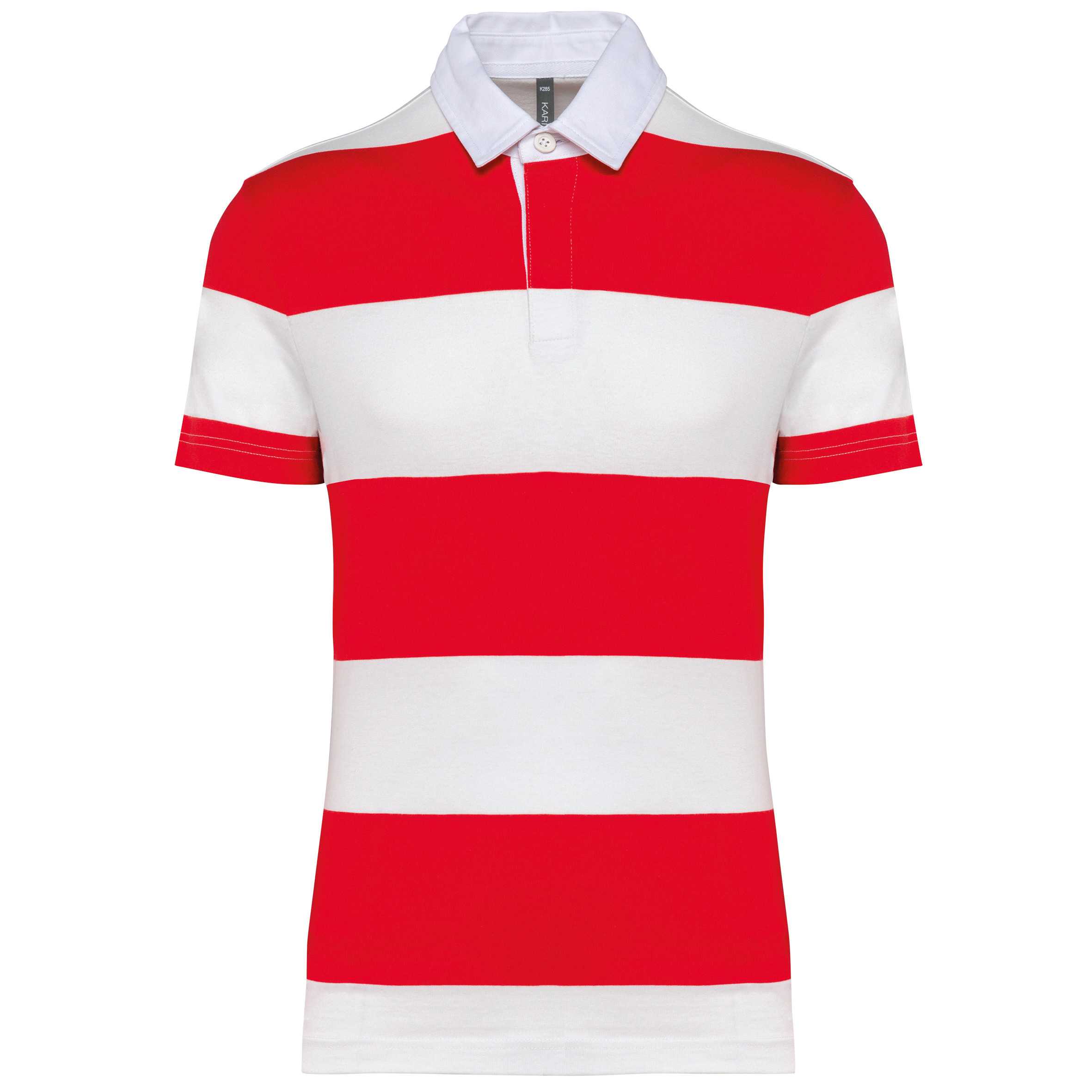 Polo a rayas manga corta unisex Red / White Stripes