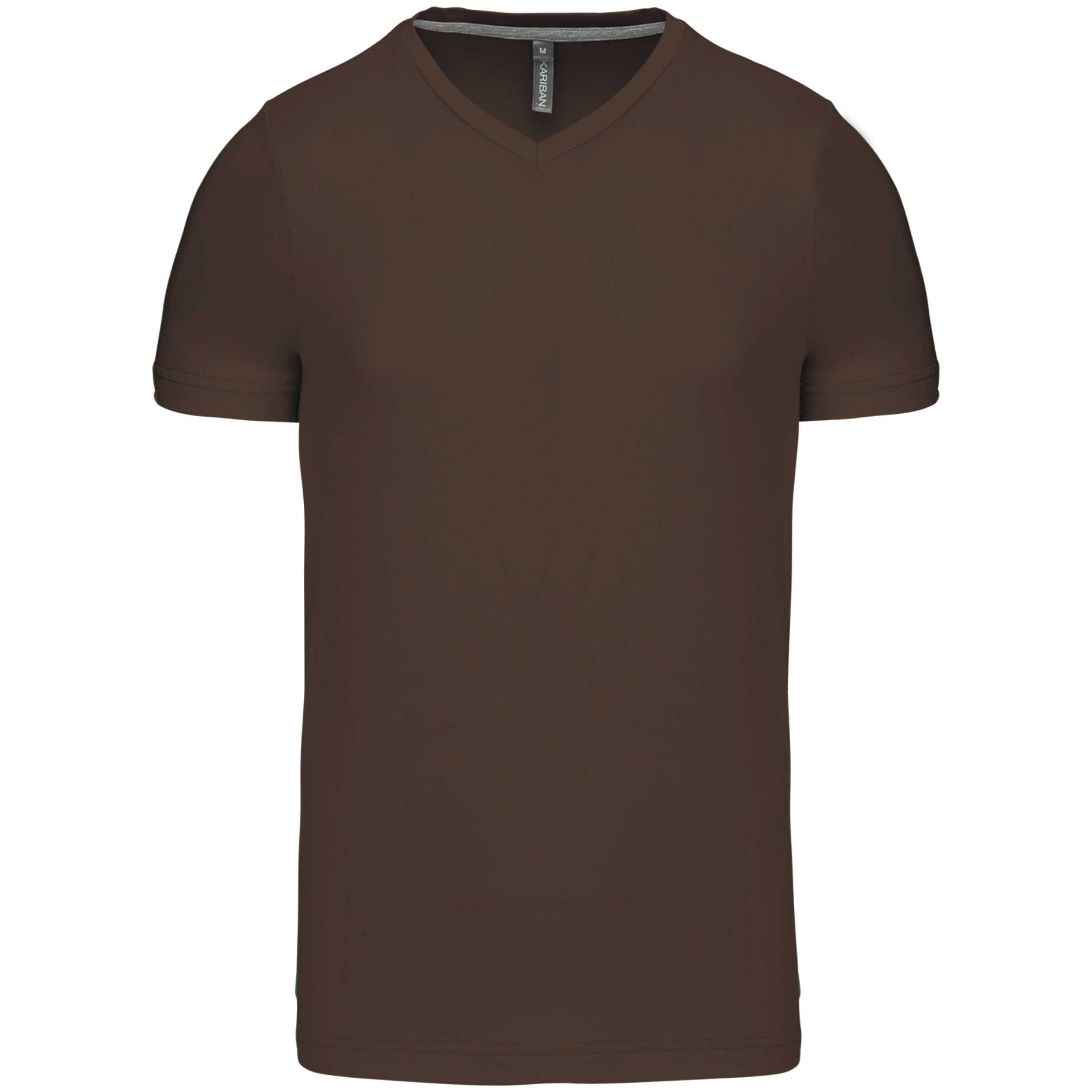 Camiseta de manga corta y cuello de pico Chocolate