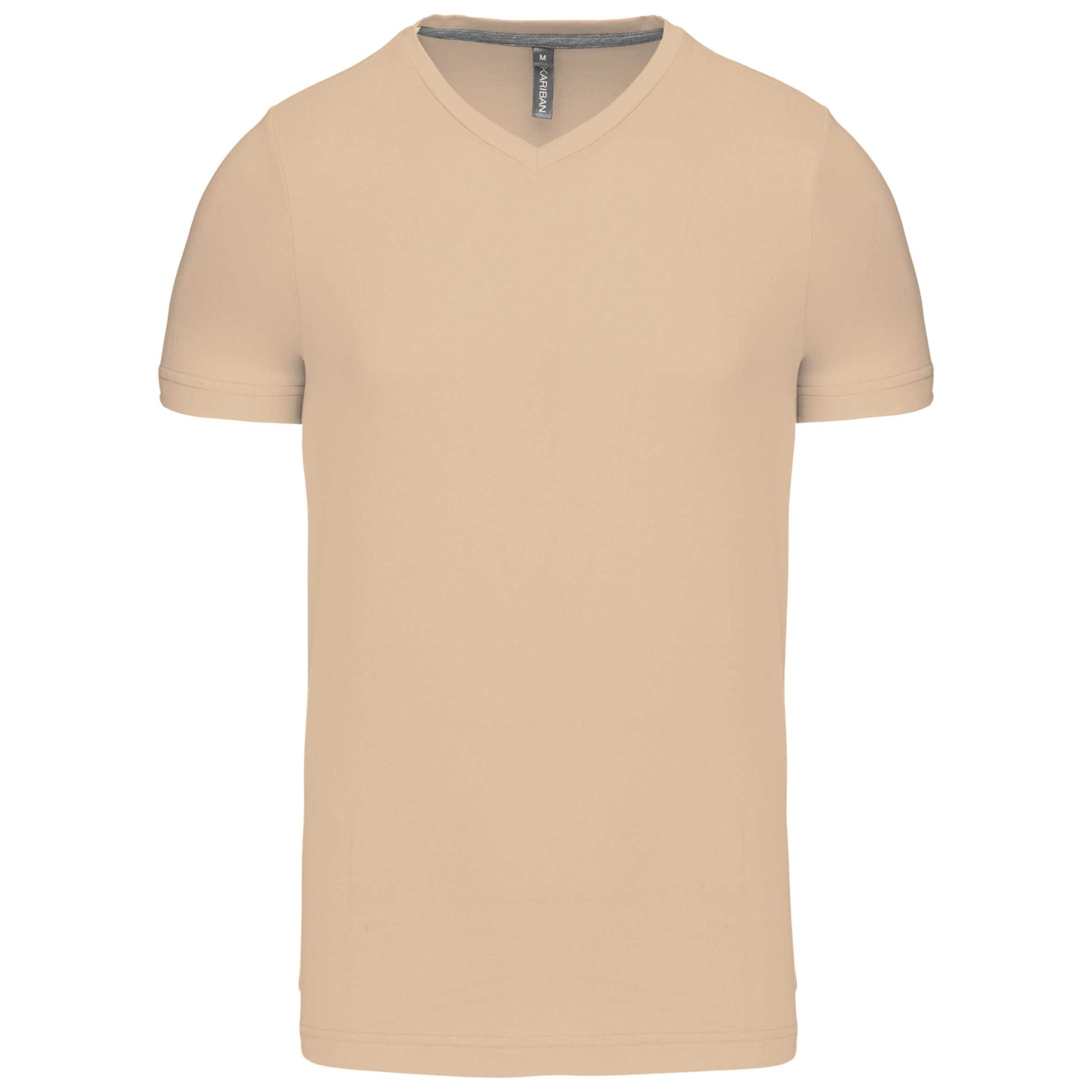 Camiseta de manga corta y cuello de pico Light Sand