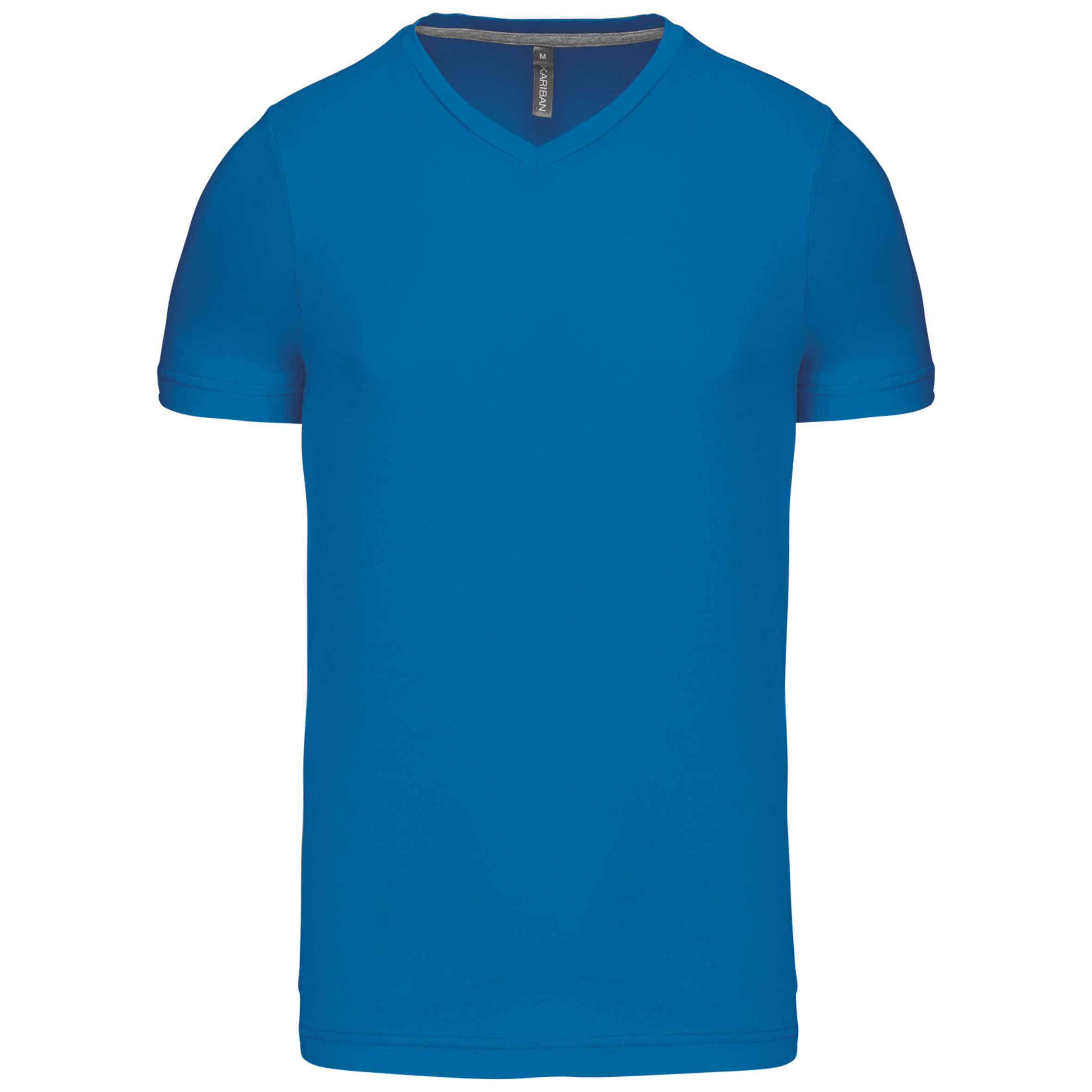 Camiseta de manga corta y cuello de pico Tropical Blue