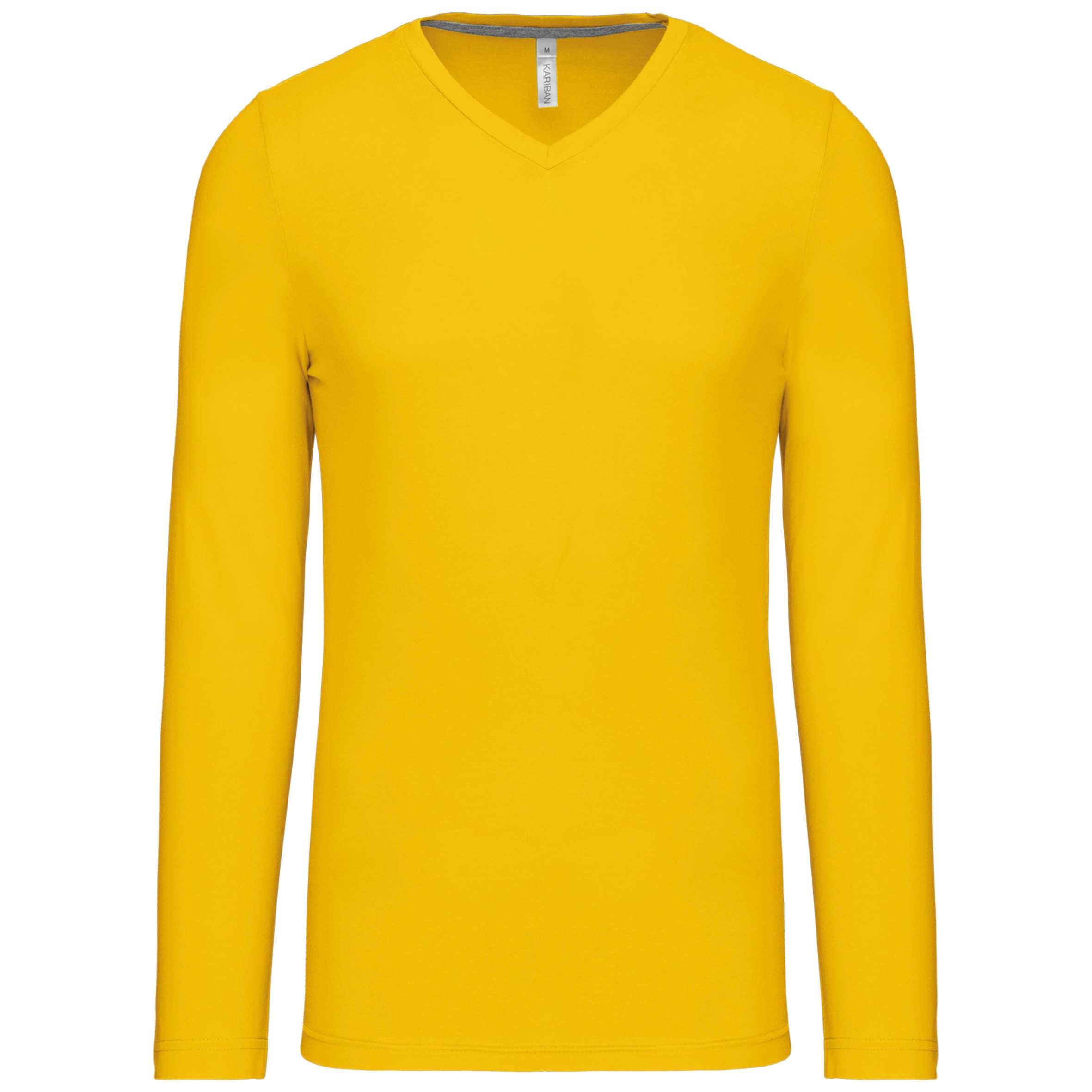 Camiseta de manga larga y cuello de pico de hombre Yellow