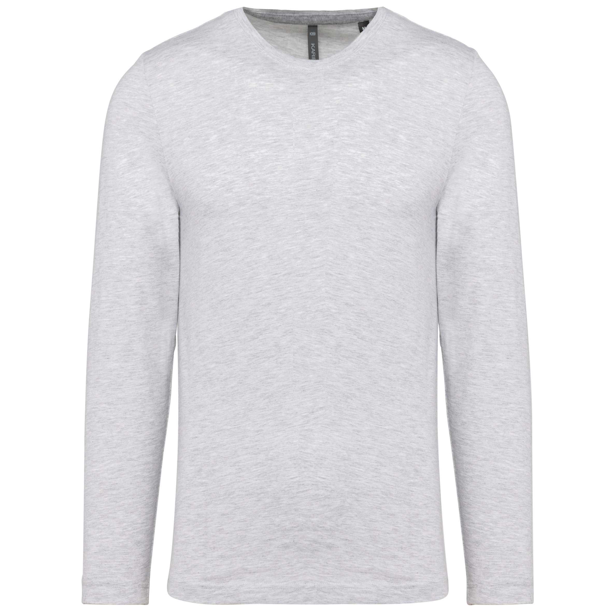 Camiseta de maga larga y cuello redondo hombre Ash Heather