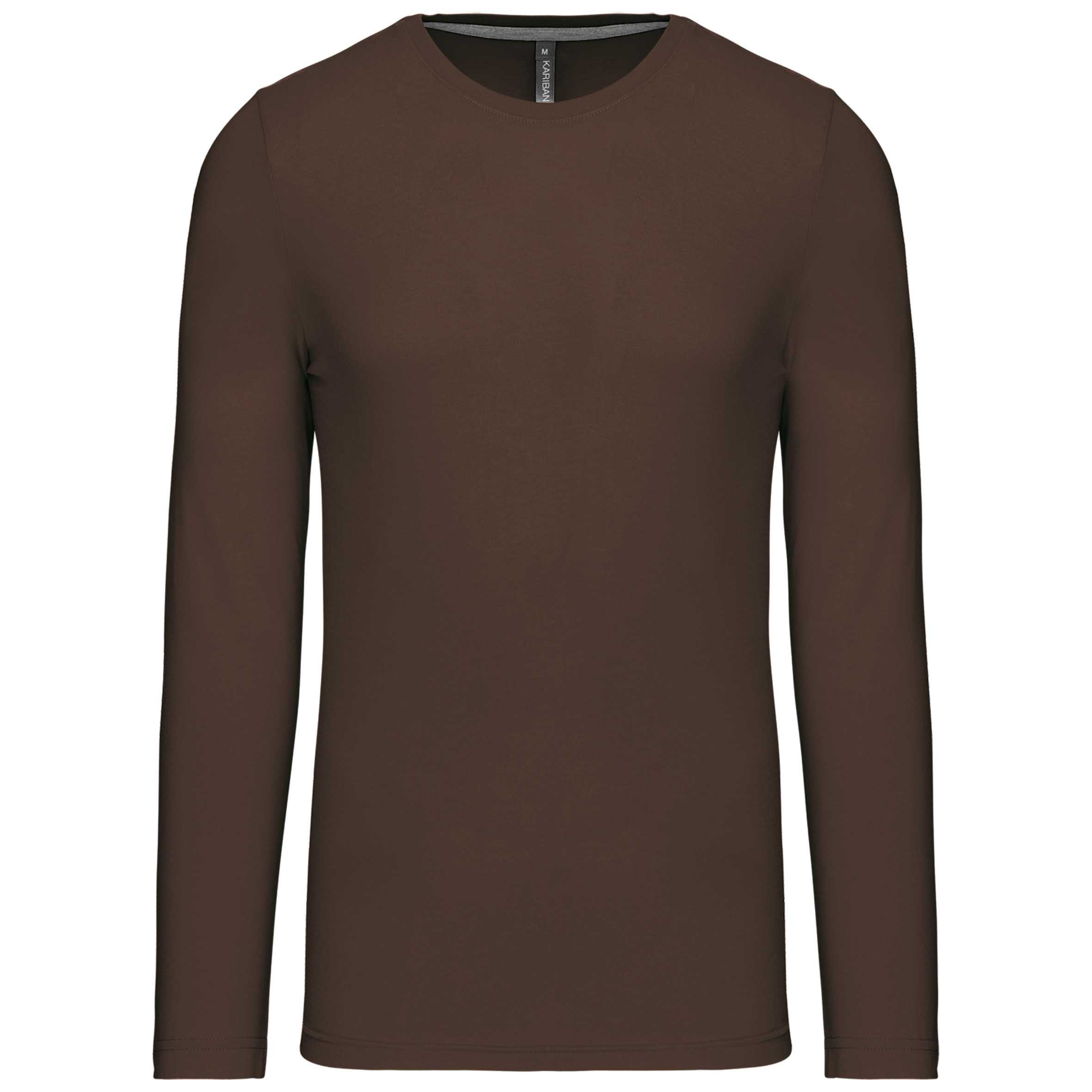Camiseta de maga larga y cuello redondo hombre Chocolate