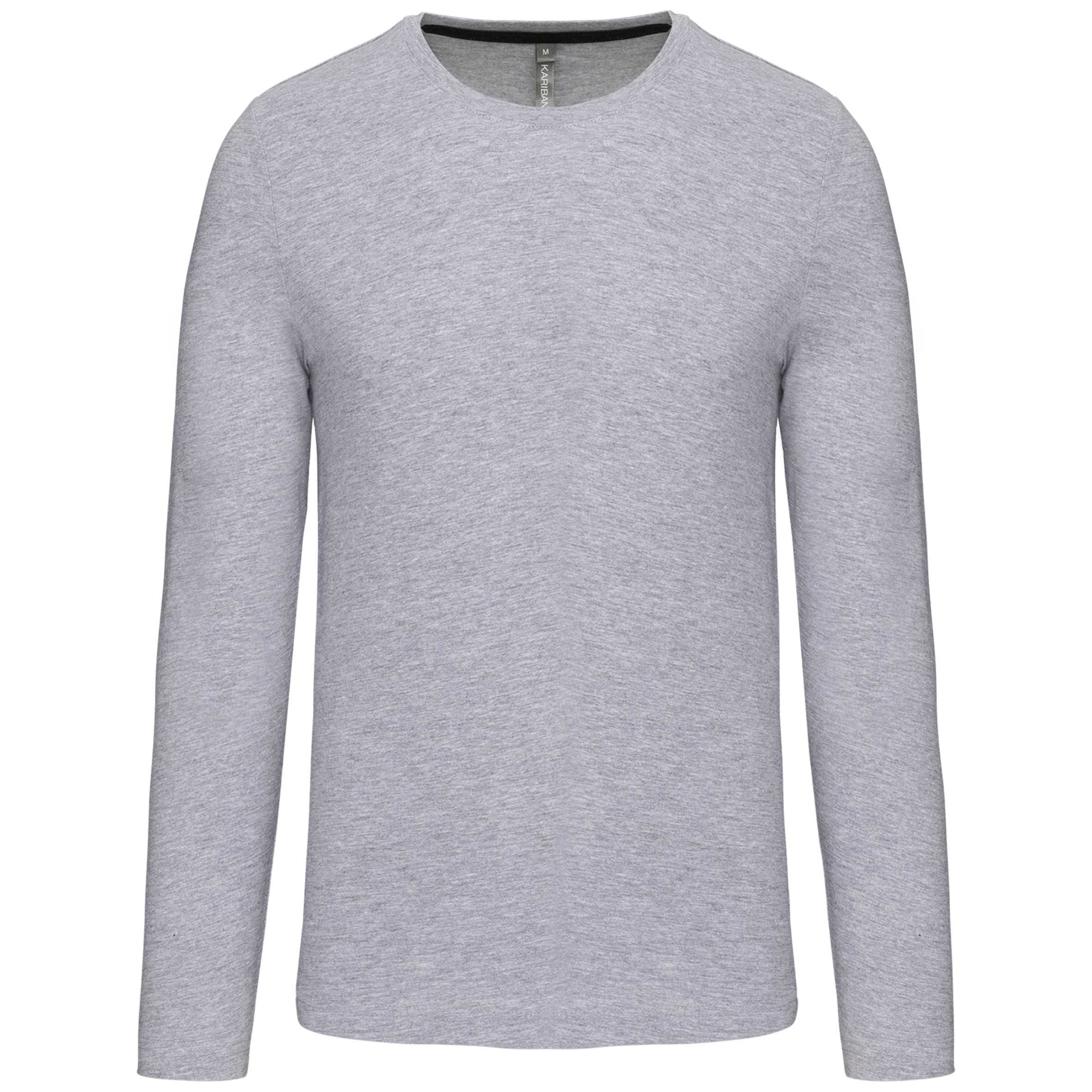 Camiseta de maga larga y cuello redondo hombre Oxford Grey