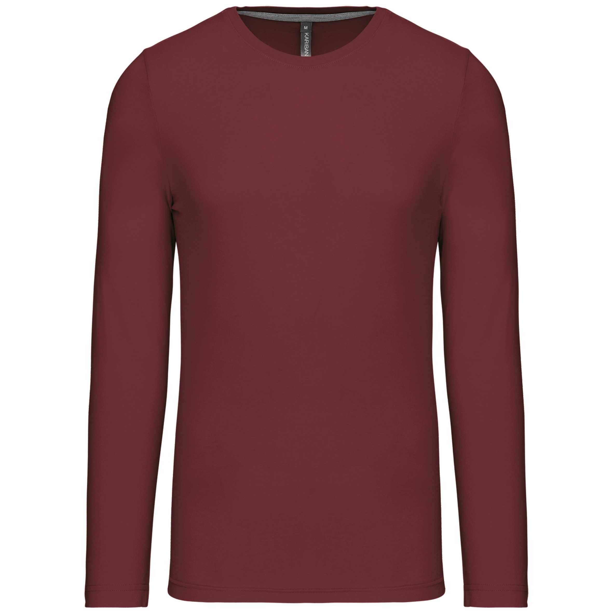 Camiseta de maga larga y cuello redondo hombre Wine