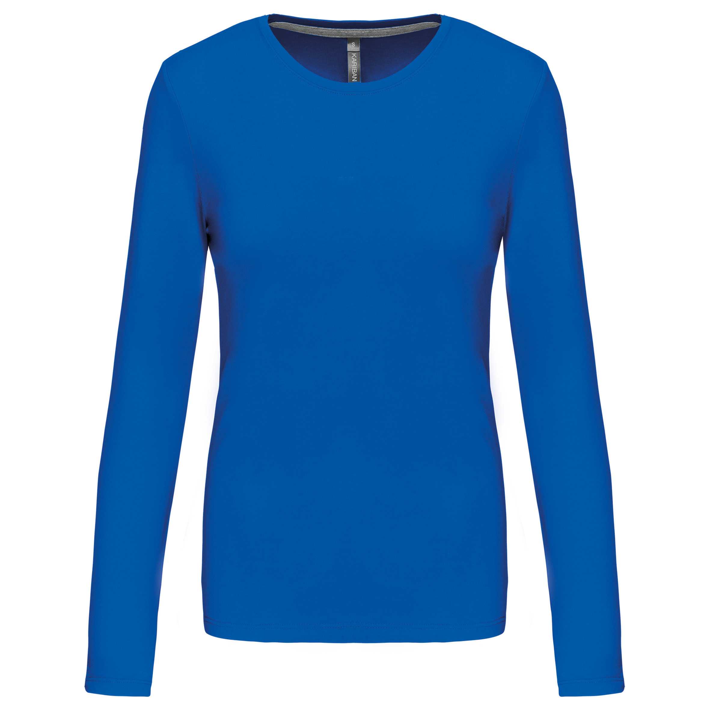 Camiseta de manga larga y cuello redondo de mujer Light Royal Blue