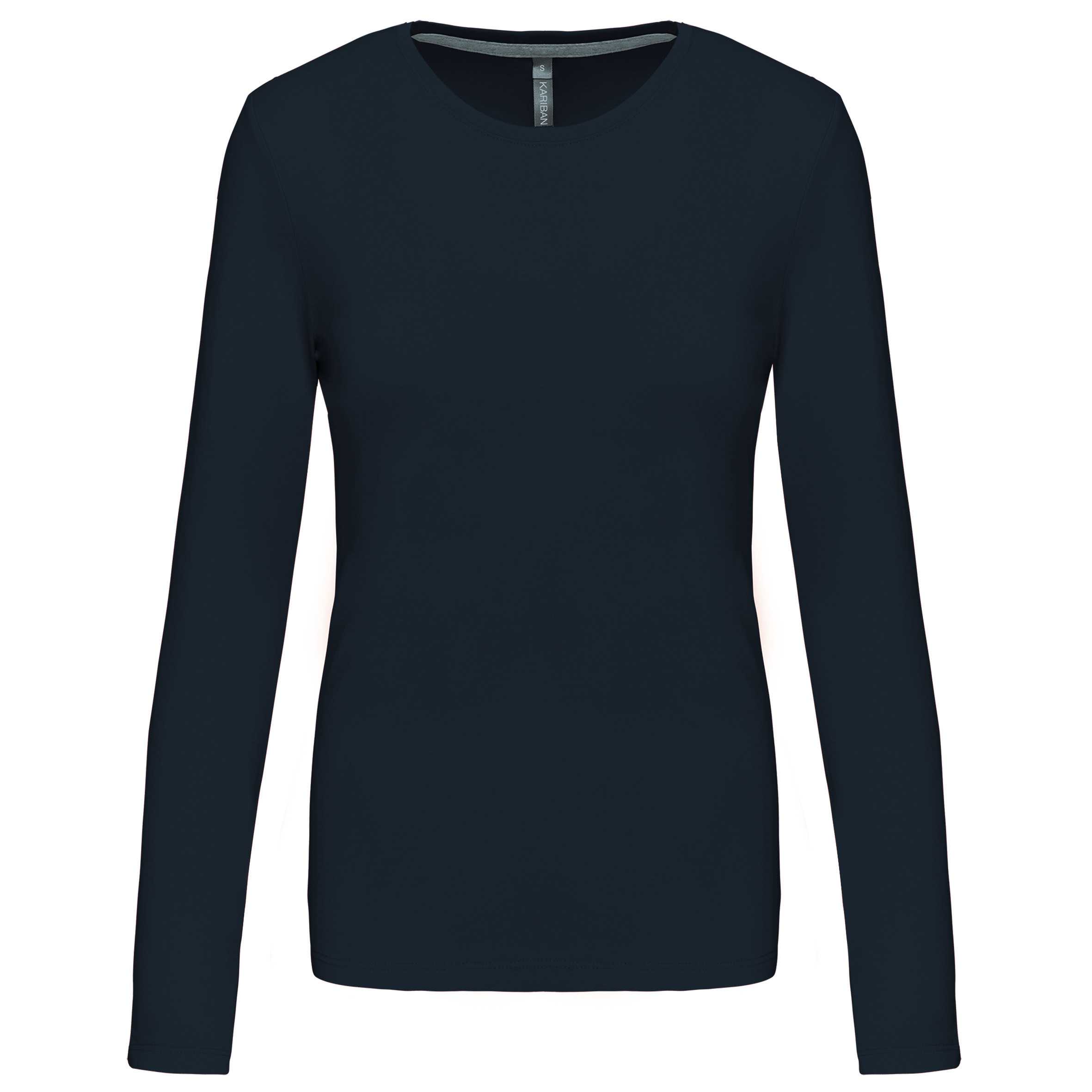 Camiseta de manga larga y cuello redondo de mujer Navy