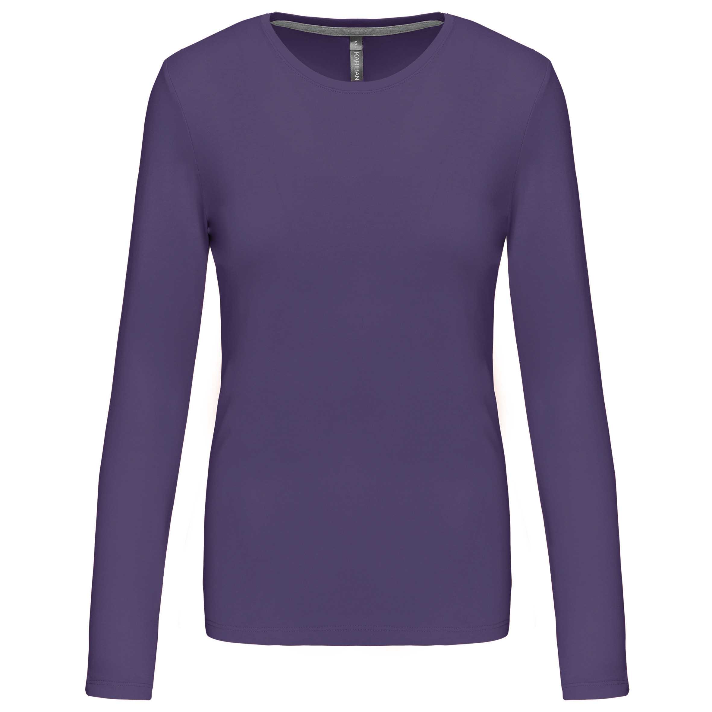 Camiseta de manga larga y cuello redondo de mujer Purple