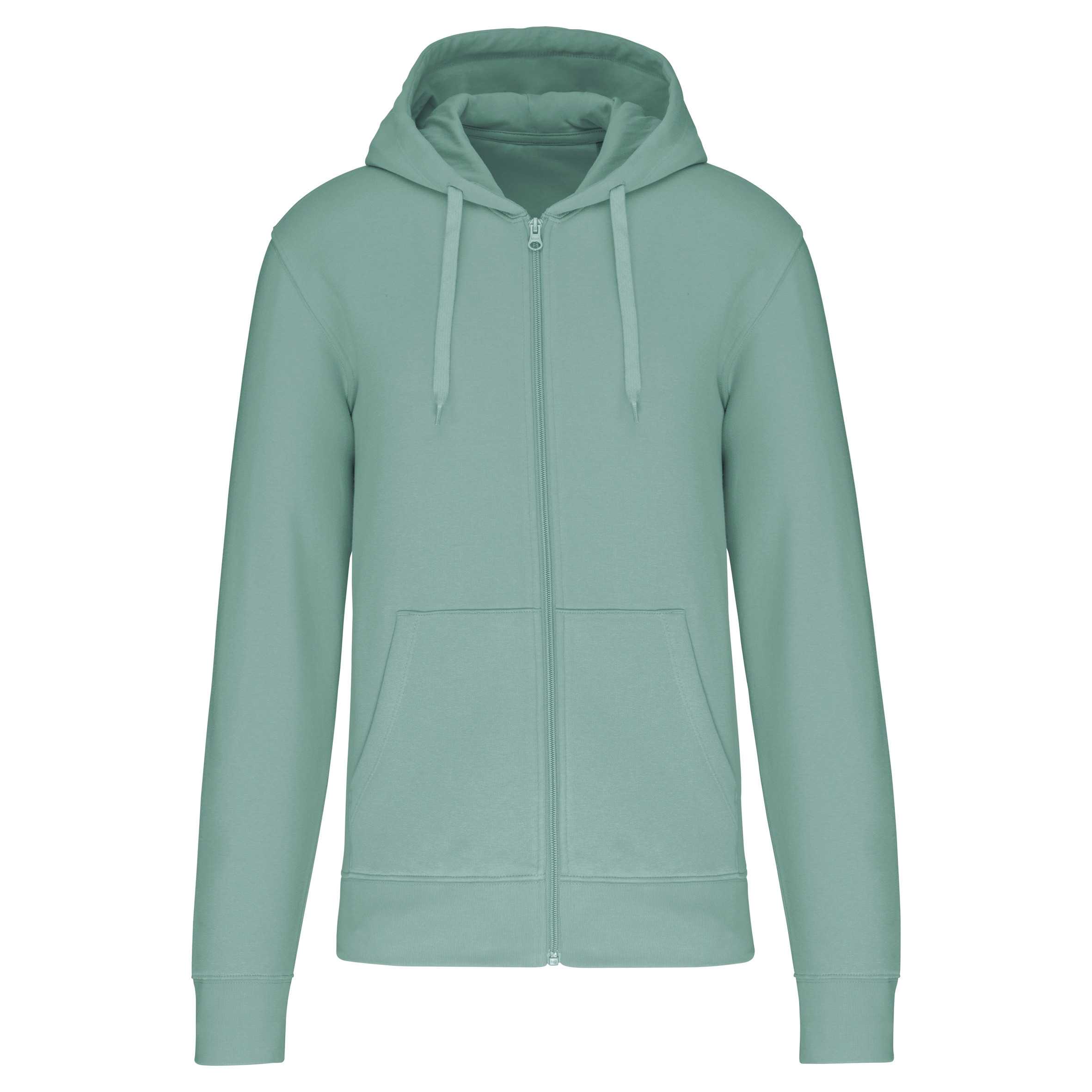 Sudadera con capucha y cremallera ecorresponsable hombre Sage