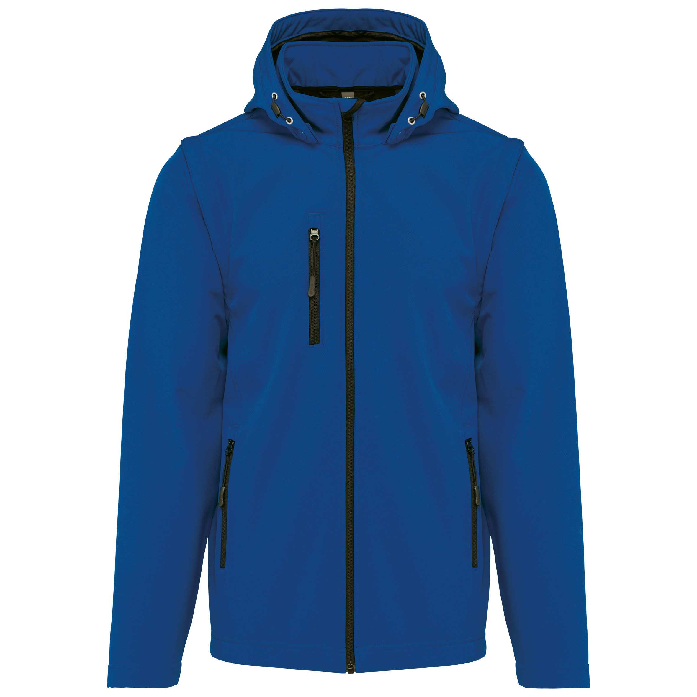Chaquetas softshell 3 capas con capucha y mangas extraíbles unisex Dark Royal Blue