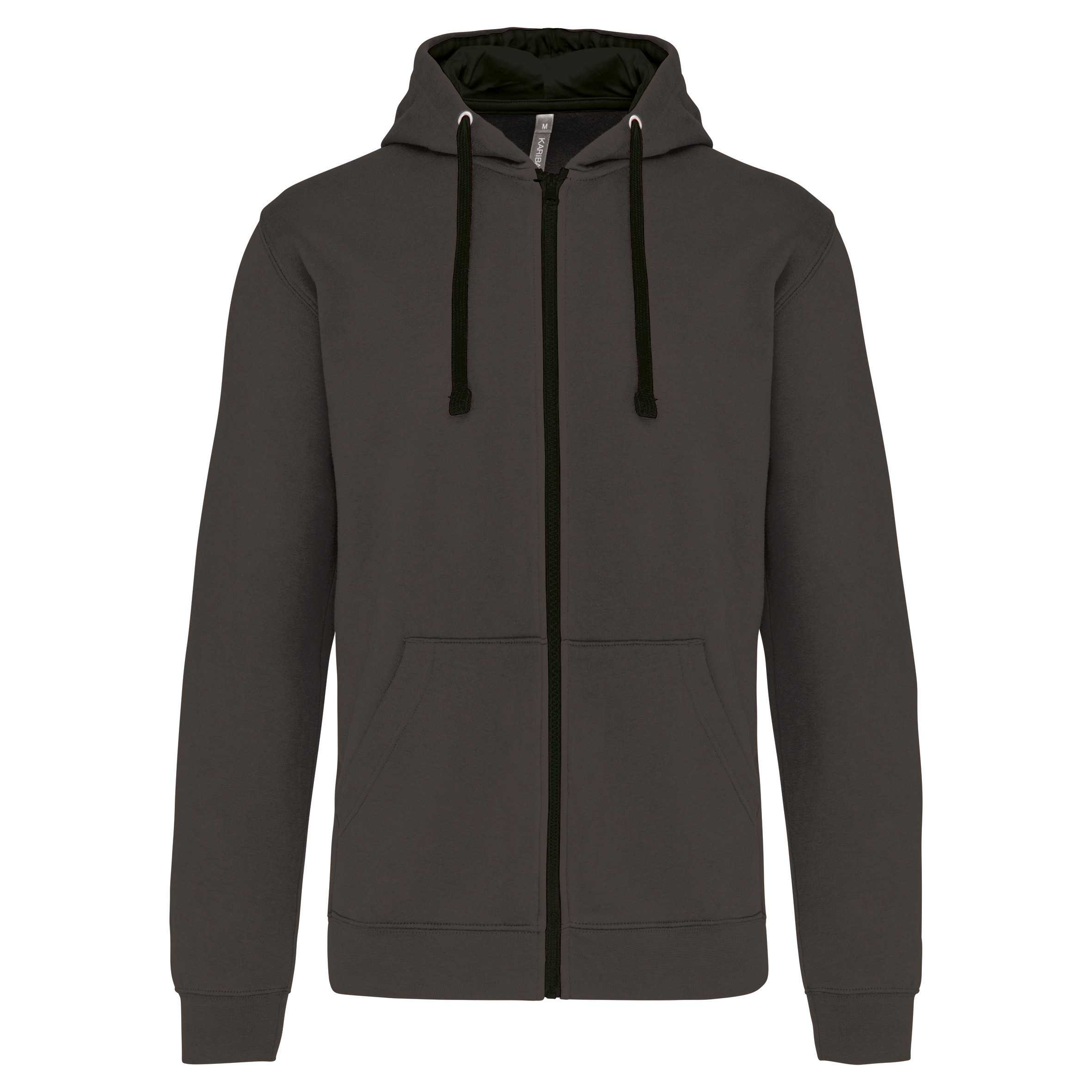 Sudadera capucha y cremallera contrastada Dark Grey / Black