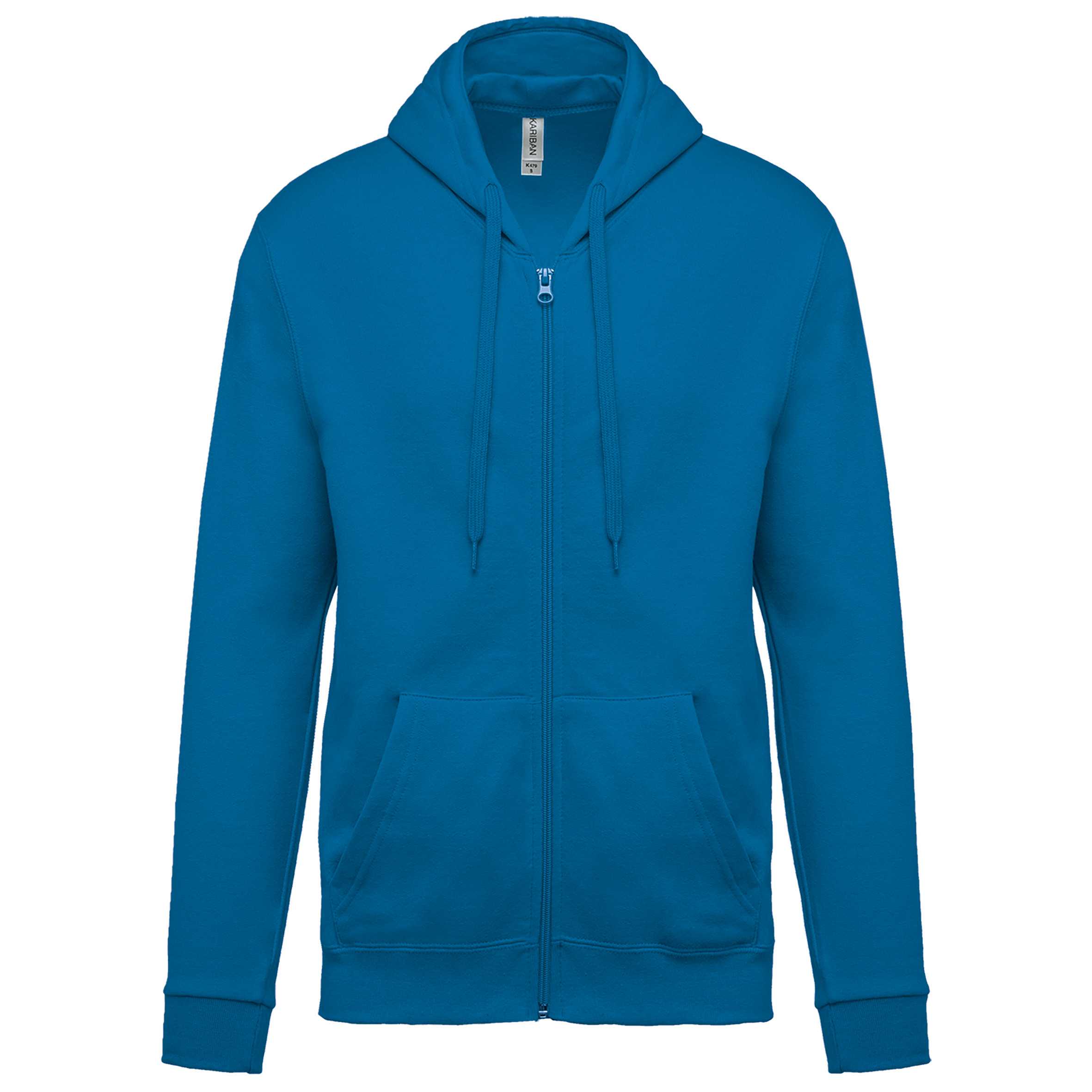 Sudadera capucha y cremallera unisex Tropical Blue