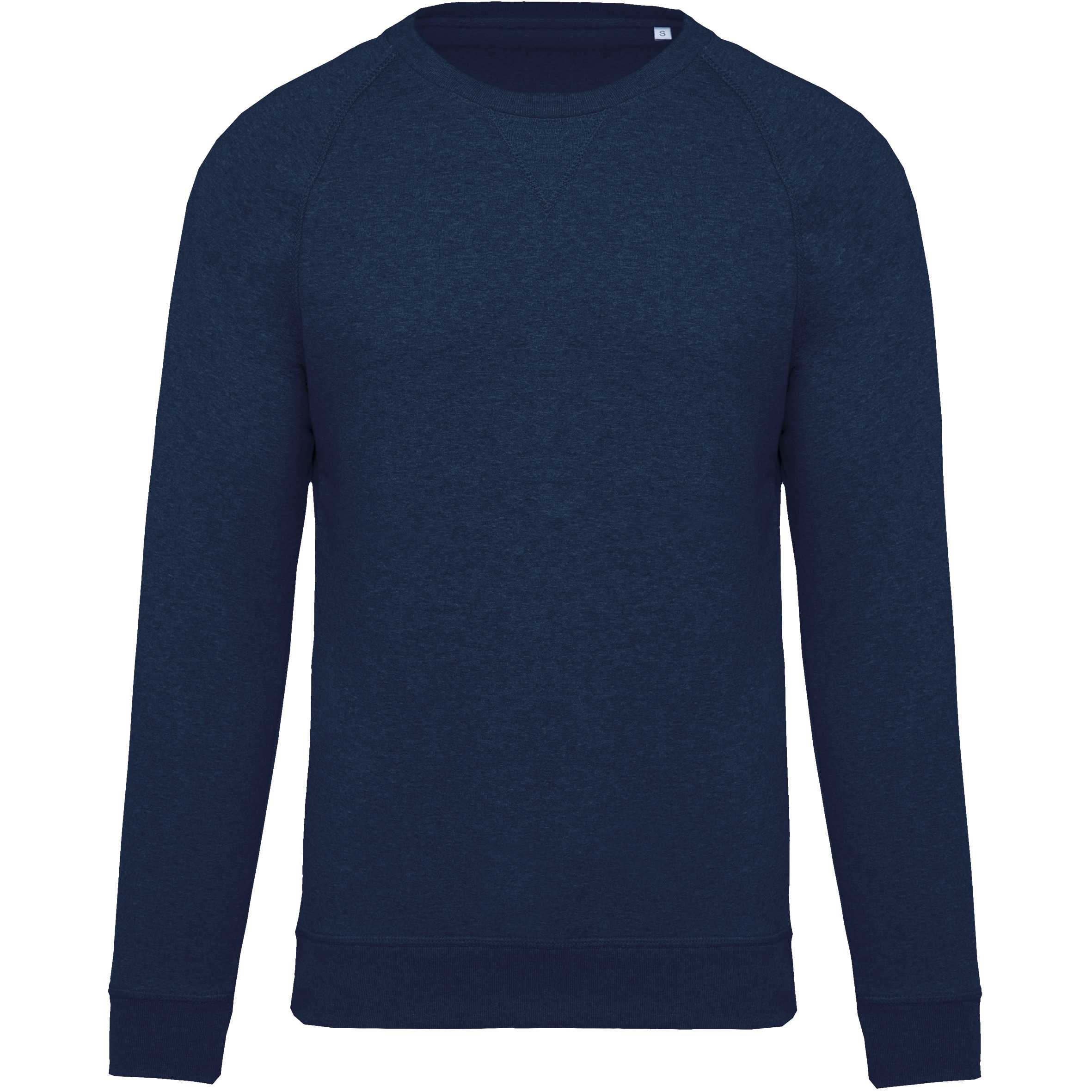 Sudadera algodón orgánico con cuello redondo y mangas raglán French Navy Heather