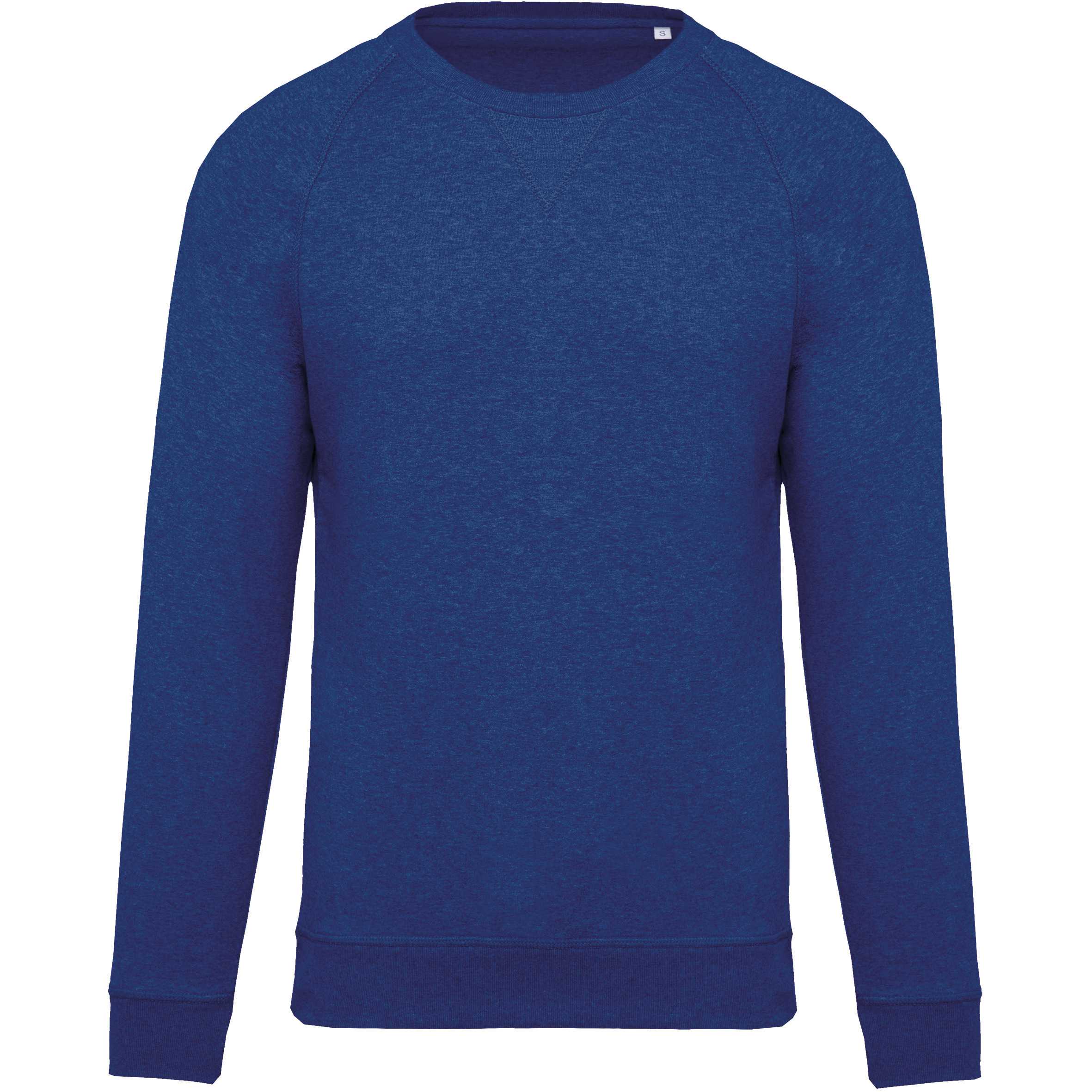 Sudadera algodón orgánico con cuello redondo y mangas raglán Ocean Blue Heather