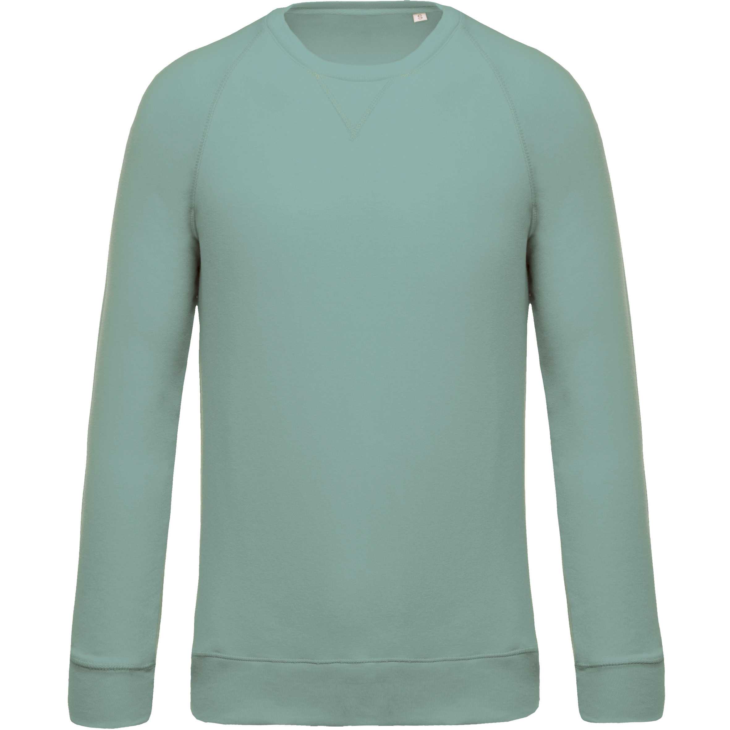 Sudadera algodón orgánico con cuello redondo y mangas raglán Sage
