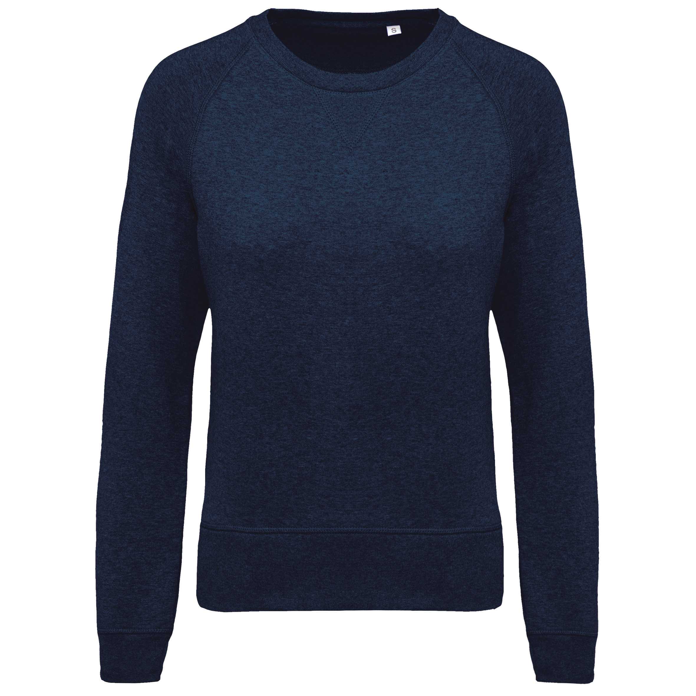 Sudadera algodón orgánico con cuello redondo y mangas raglan French Navy Heather