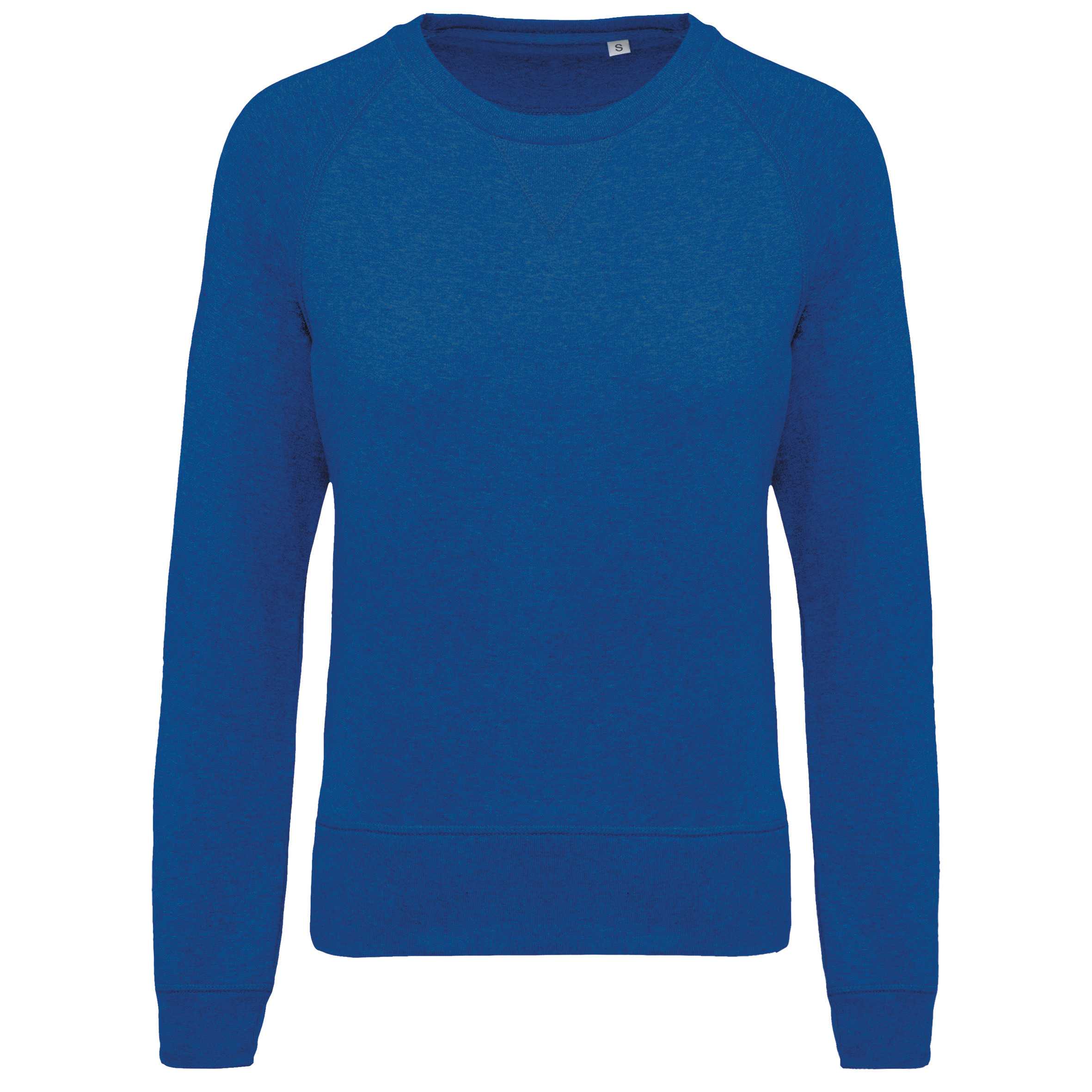 Sudadera algodón orgánico con cuello redondo y mangas raglan Ocean Blue Heather