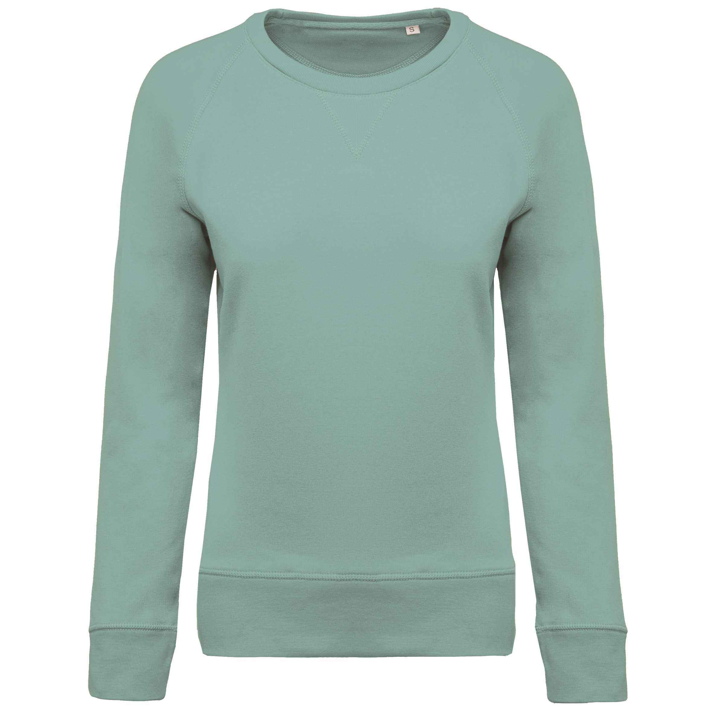 Sudadera algodón orgánico con cuello redondo y mangas raglan Sage