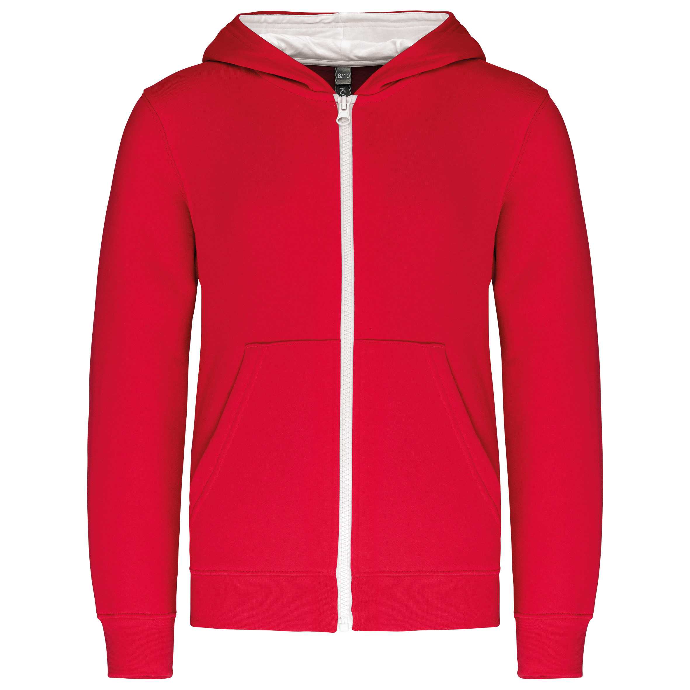 Sudadera capucha y cremallera niños Red / White