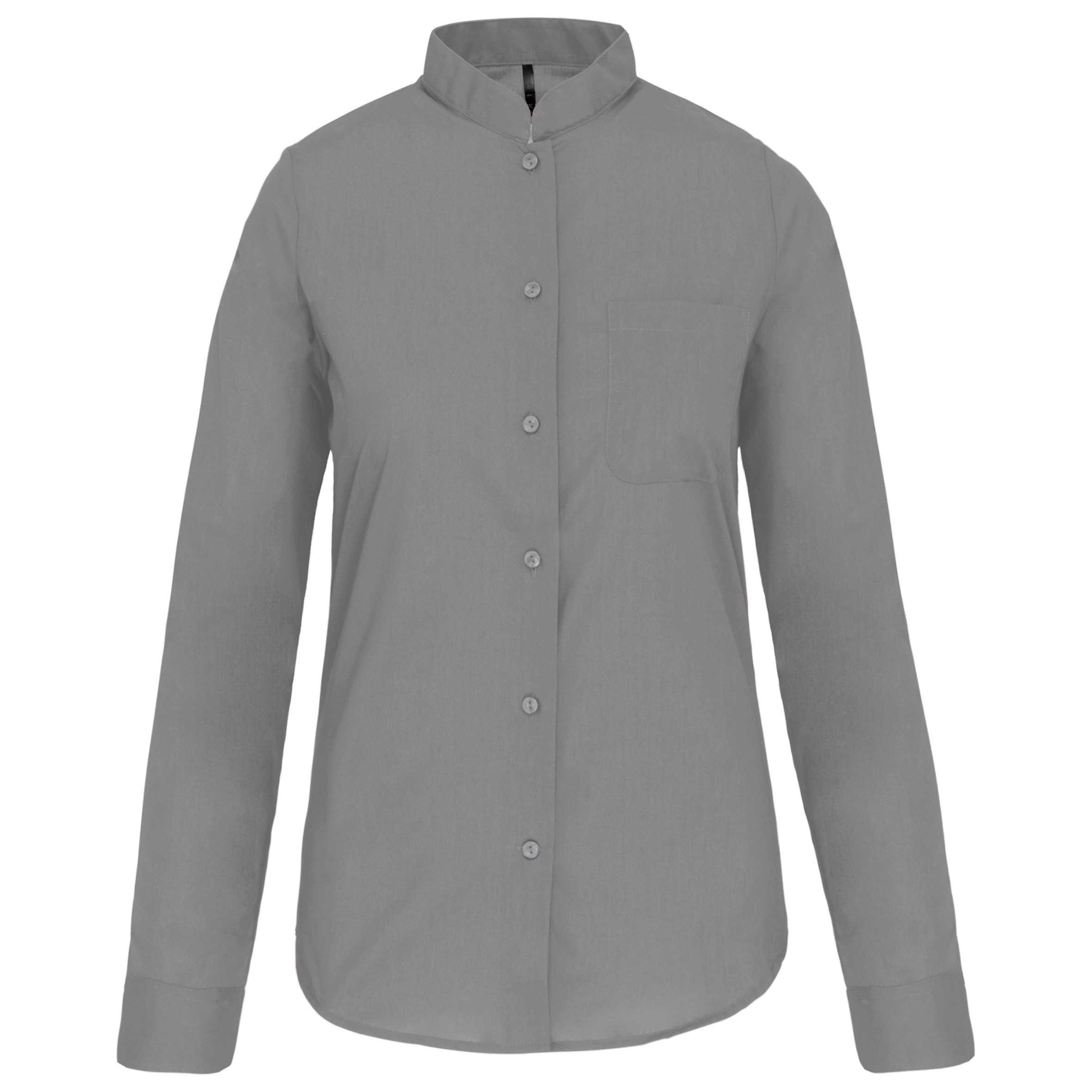 Camisa cuello mao manga larga mujer Silver